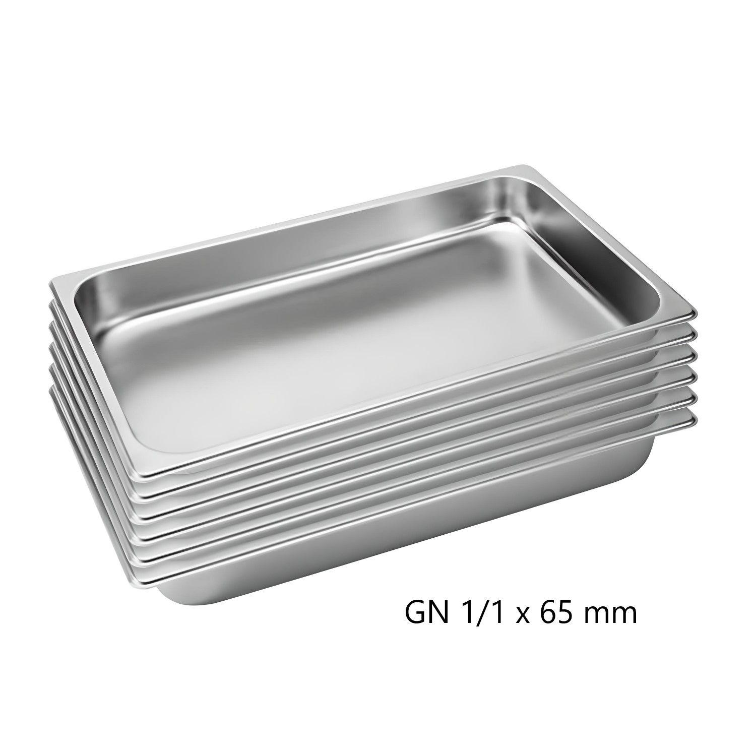 Pack 6 Depósitos Gastro GN 1/1 x 65 mm Acero Inox-2