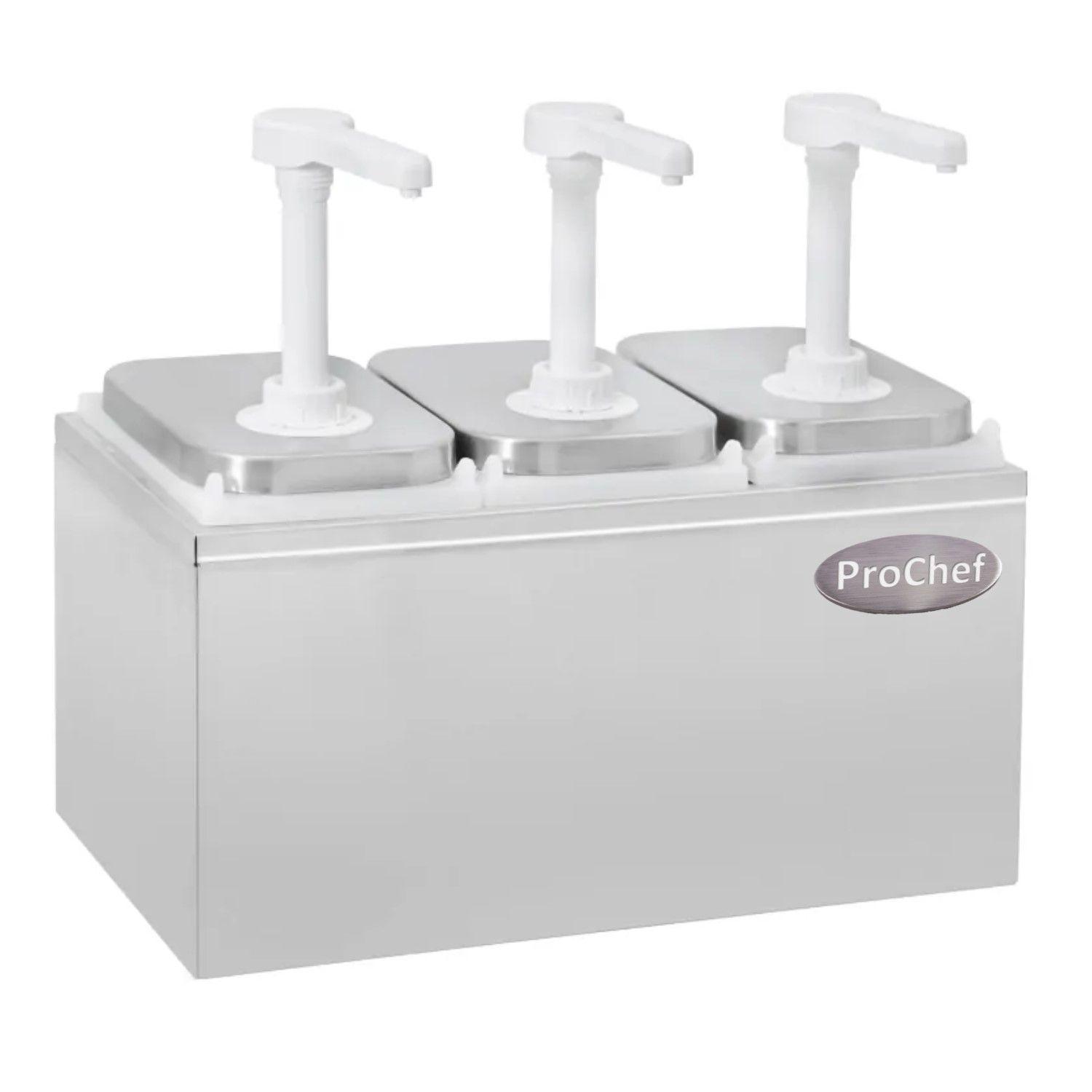 Dispensador de salsa 3x2 Lt. Acero inoxidable-0