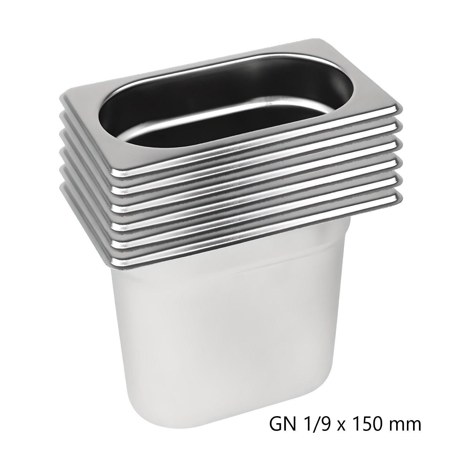 Pack 6 Depósitos Gastro GN 1/9 x 150 mm Acero Inox-4