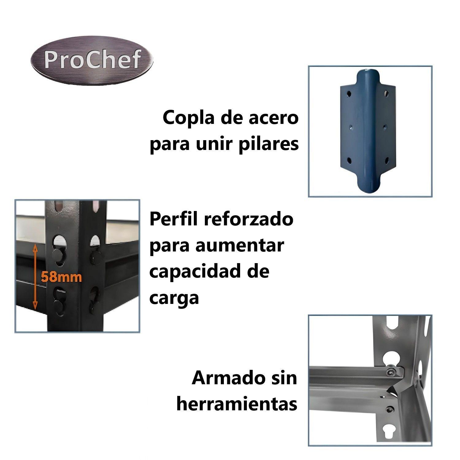 Estante Acero Ranurado 120x60x180 cm 5 Band. 1375 Kg-3