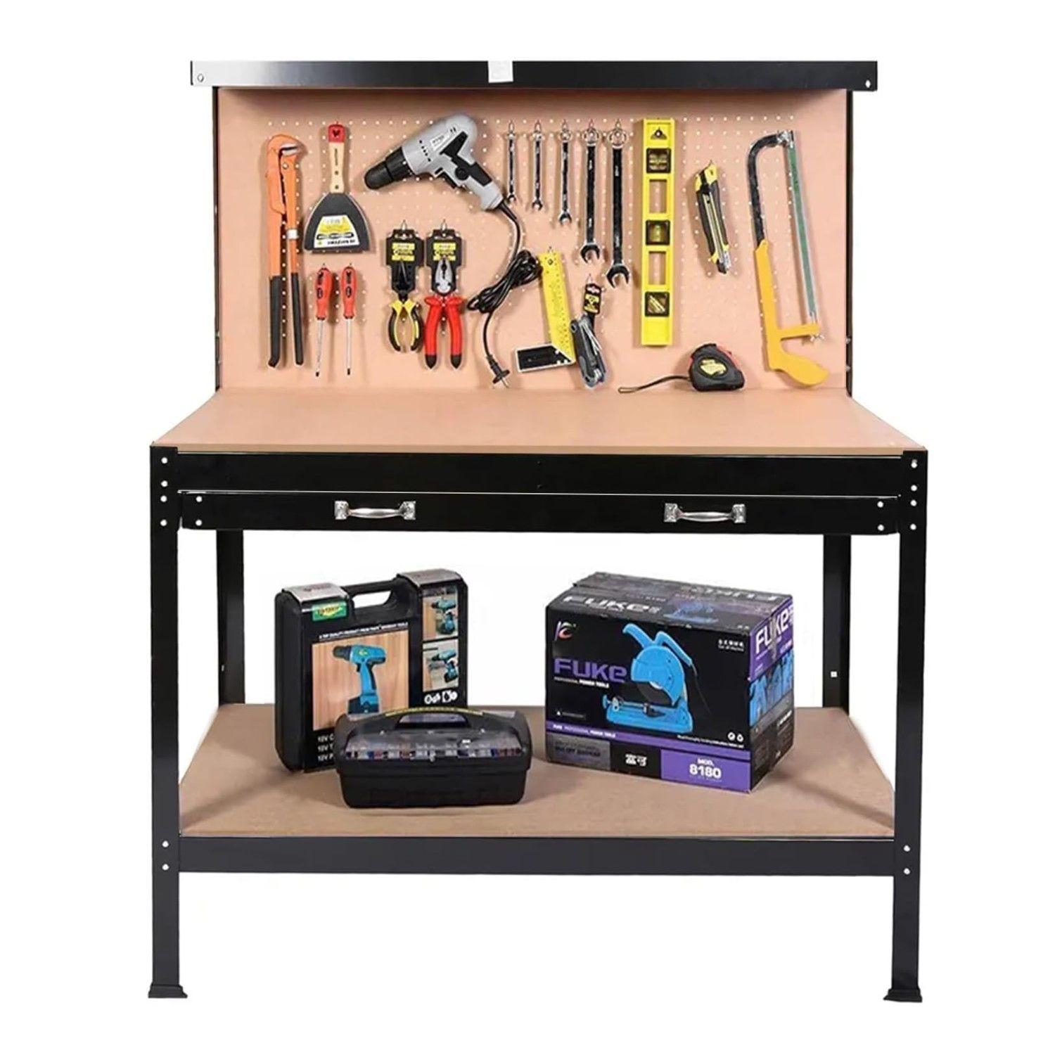 Banco de Trabajo con cajón y Respaldo 120x60 cm.-2