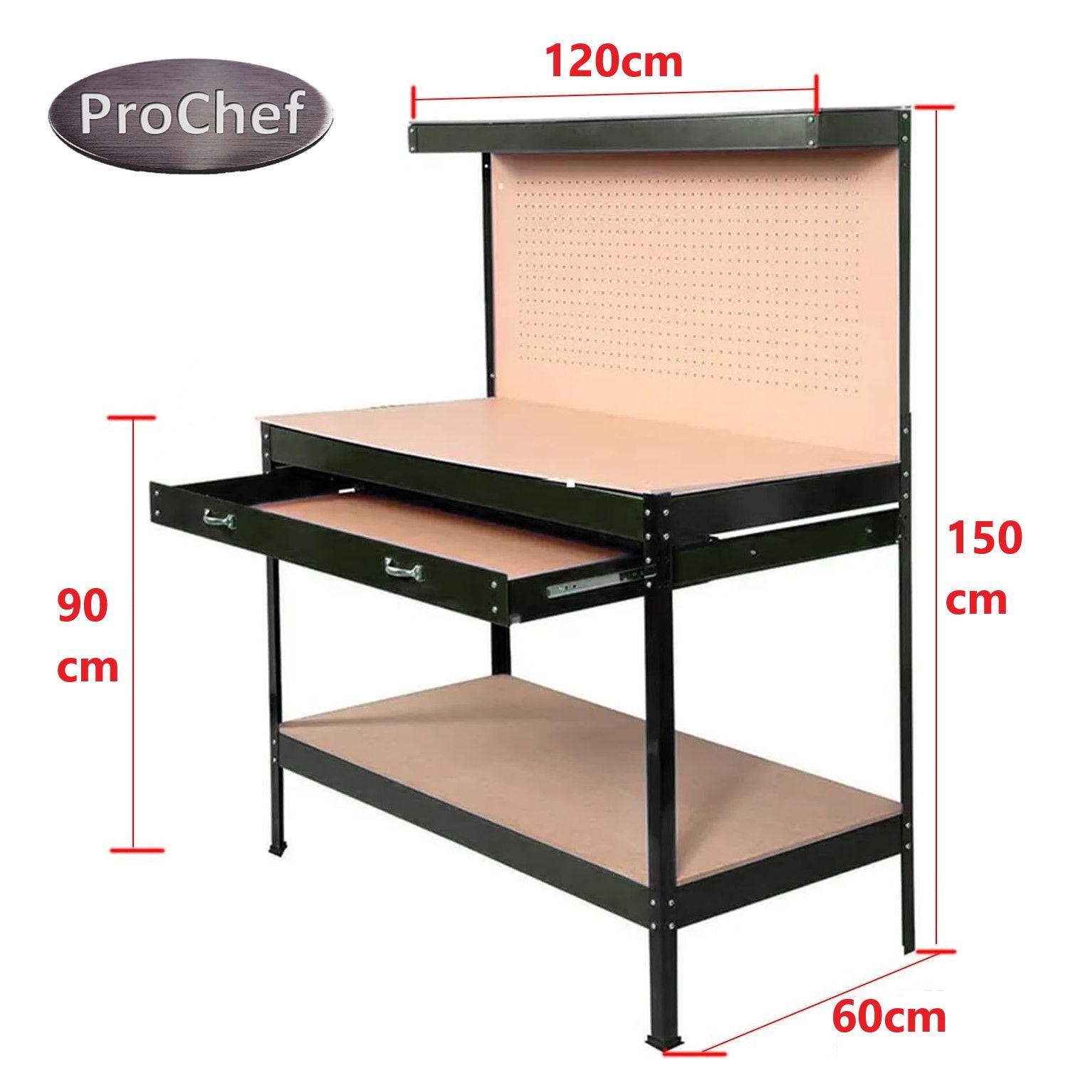 Banco de Trabajo con cajón y Respaldo 120x60 cm.-6