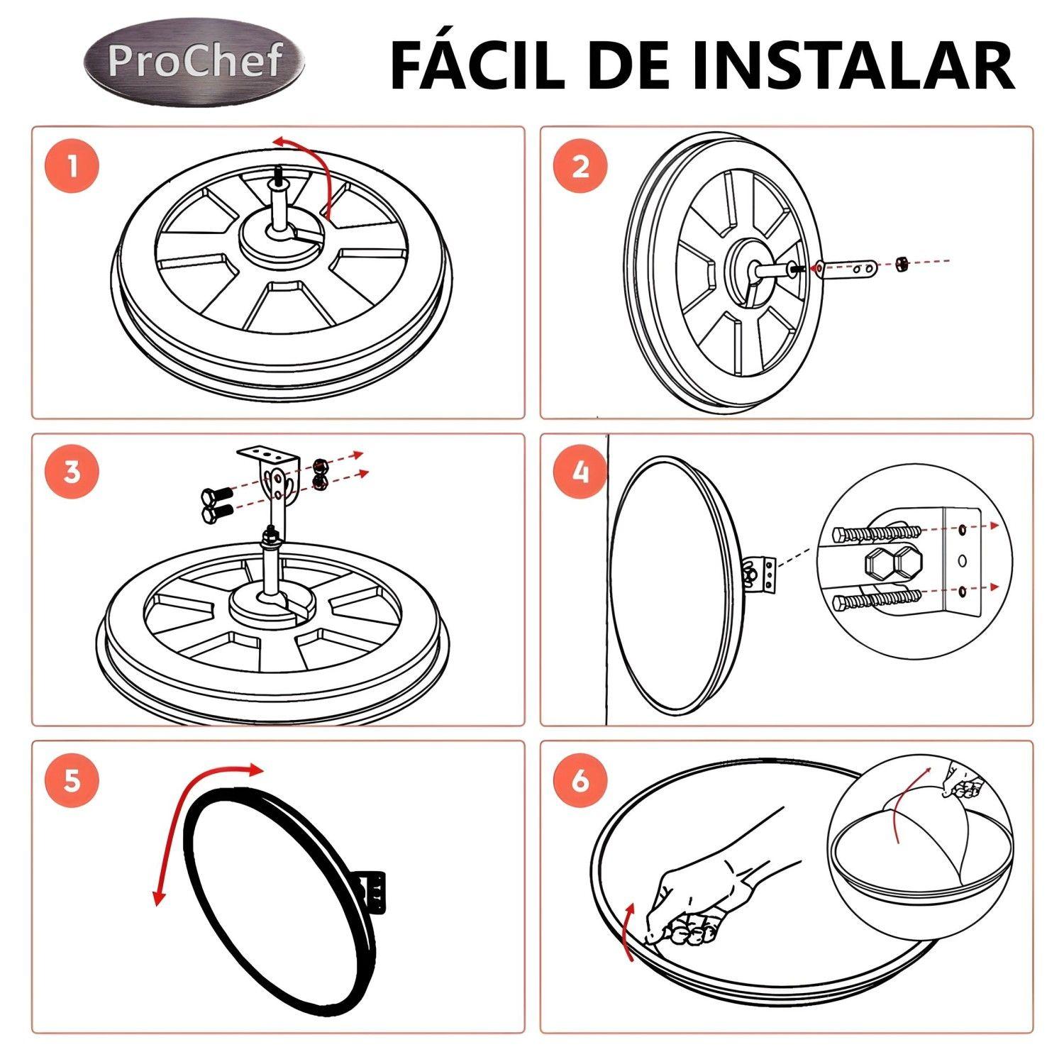 Espejo ProChef 30 Cms. Curvo Convexo para Muro-5