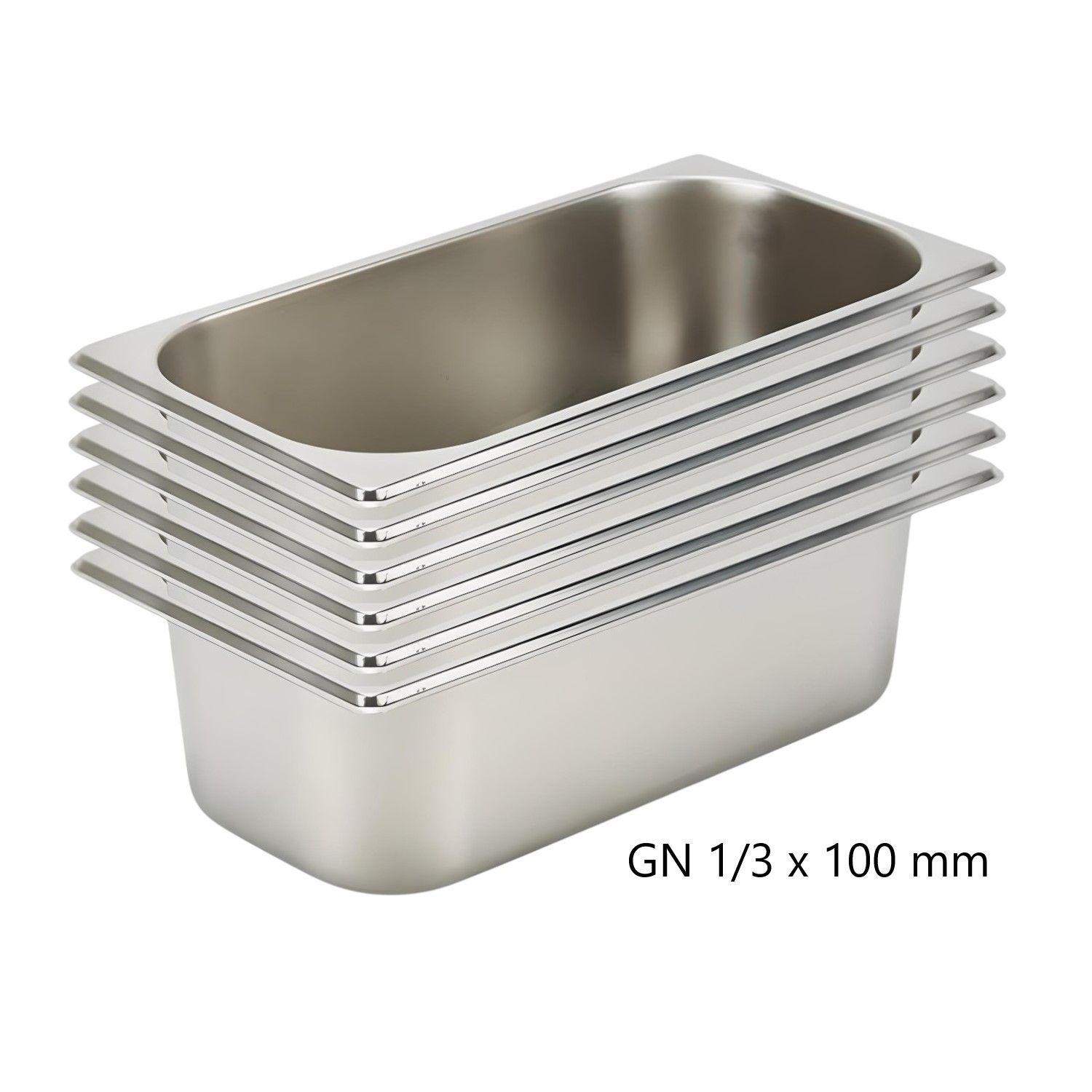 Pack 6 Depósitos Gastro GN 1/3 x 100 mm Acero Inox-4