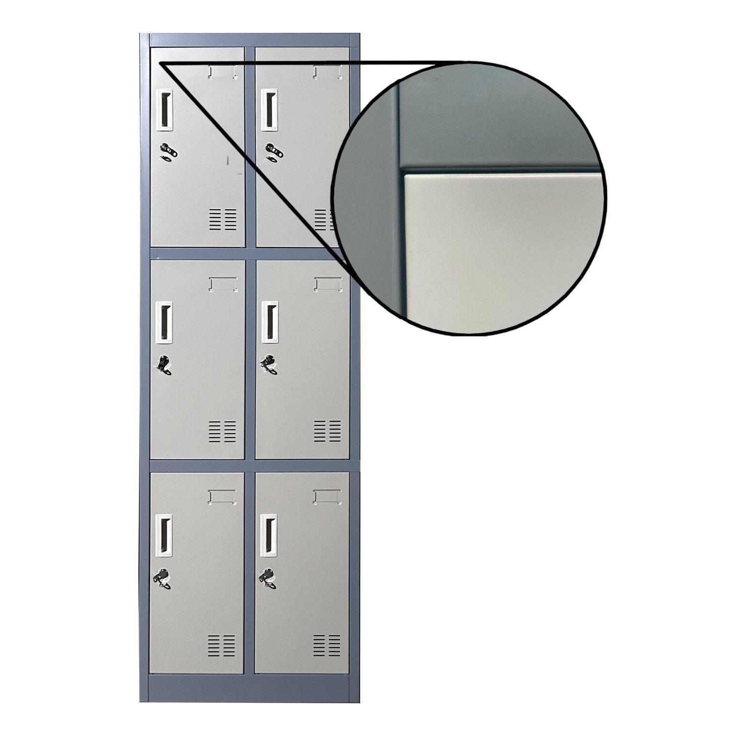 Locker Casillero metálico 2 Cuerpos 6 Puertas-4