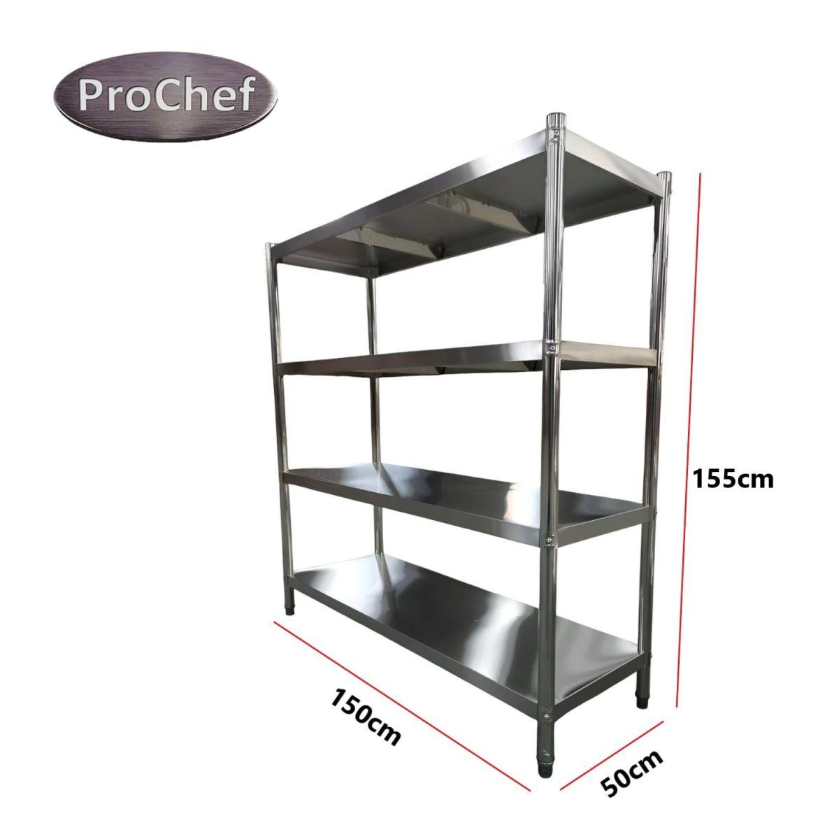 Estante 4 Bandejas lisas. 150x50x155 cm. Acero Inox-5