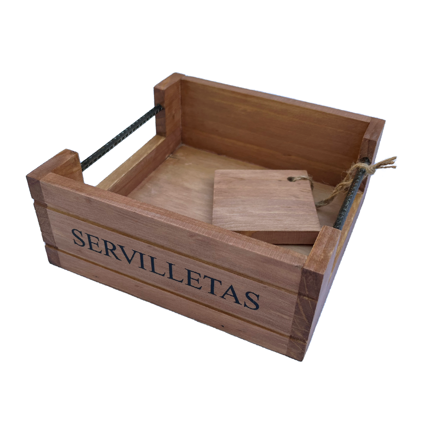 Bandeja Servilletero de Madera 20x20 cm-0