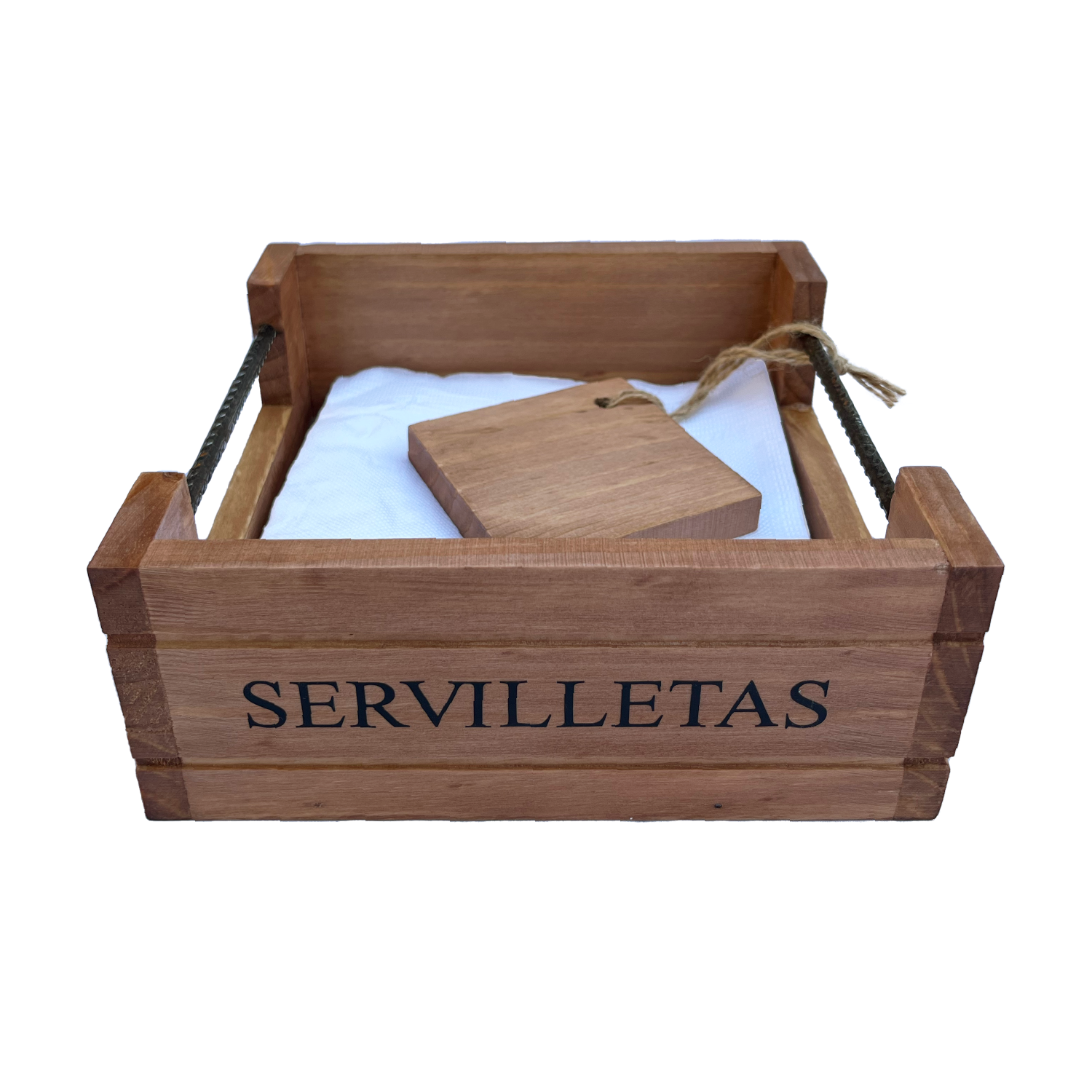 Bandeja Servilletero de Madera 20x20 cm-2