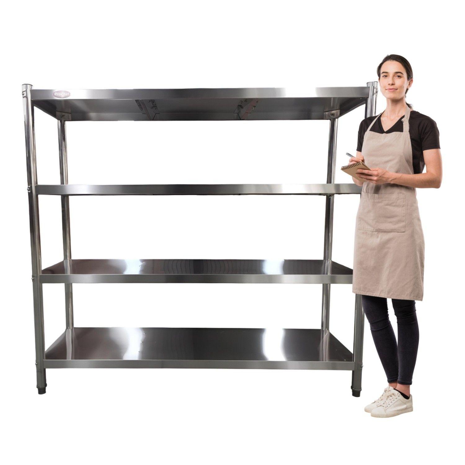 Estante 4 Bandejas lisas. 180x50x155 cm. Acero Inox-1