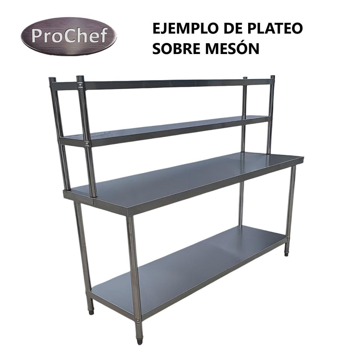 Plateo o Pasa Platos Doble 120x30x60 Cm Acero Inoxidable-7