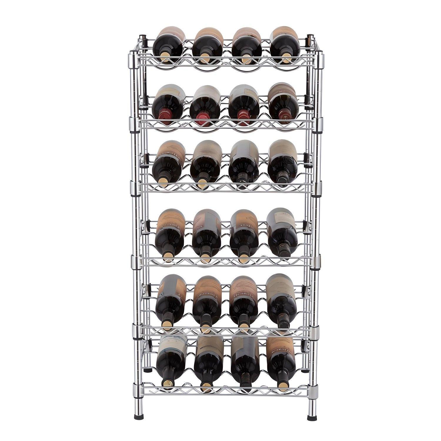 Estante Cromado 45x35x90 cm. Cava 24 a 42 Botellas de Vino-2