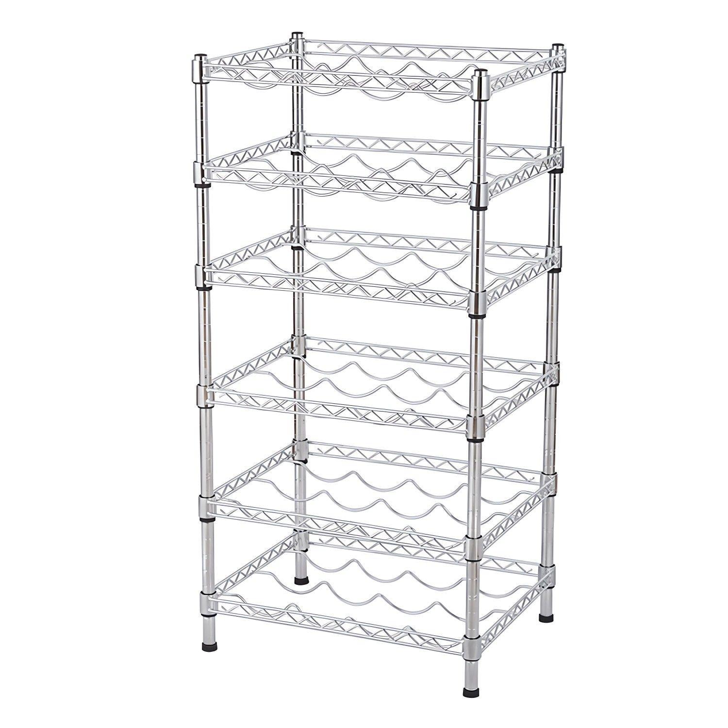Estante Cromado 45x35x90 cm. Cava 24 a 42 Botellas de Vino-7
