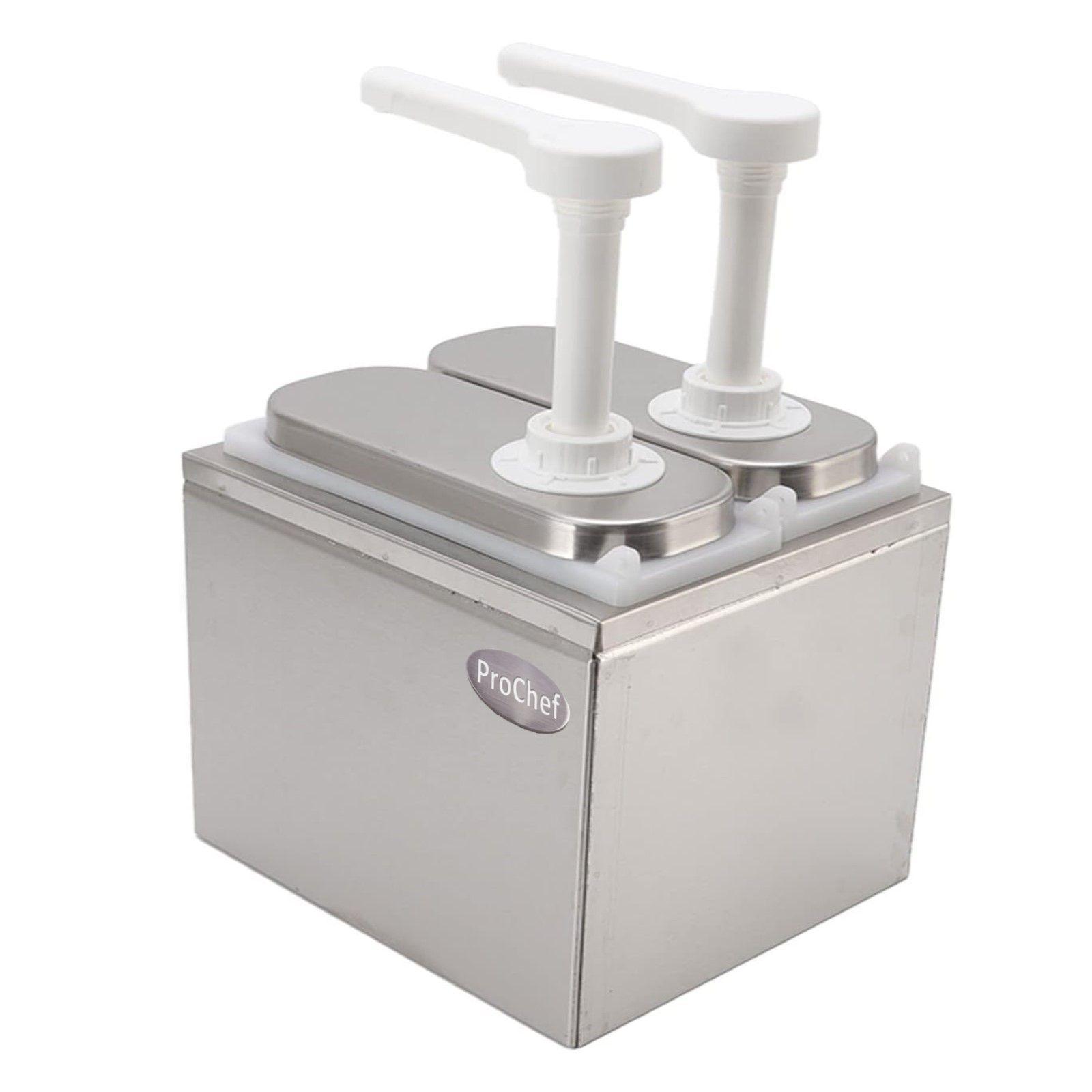 Dispensador de salsa 2x2 Lt. Acero Inoxidable-1