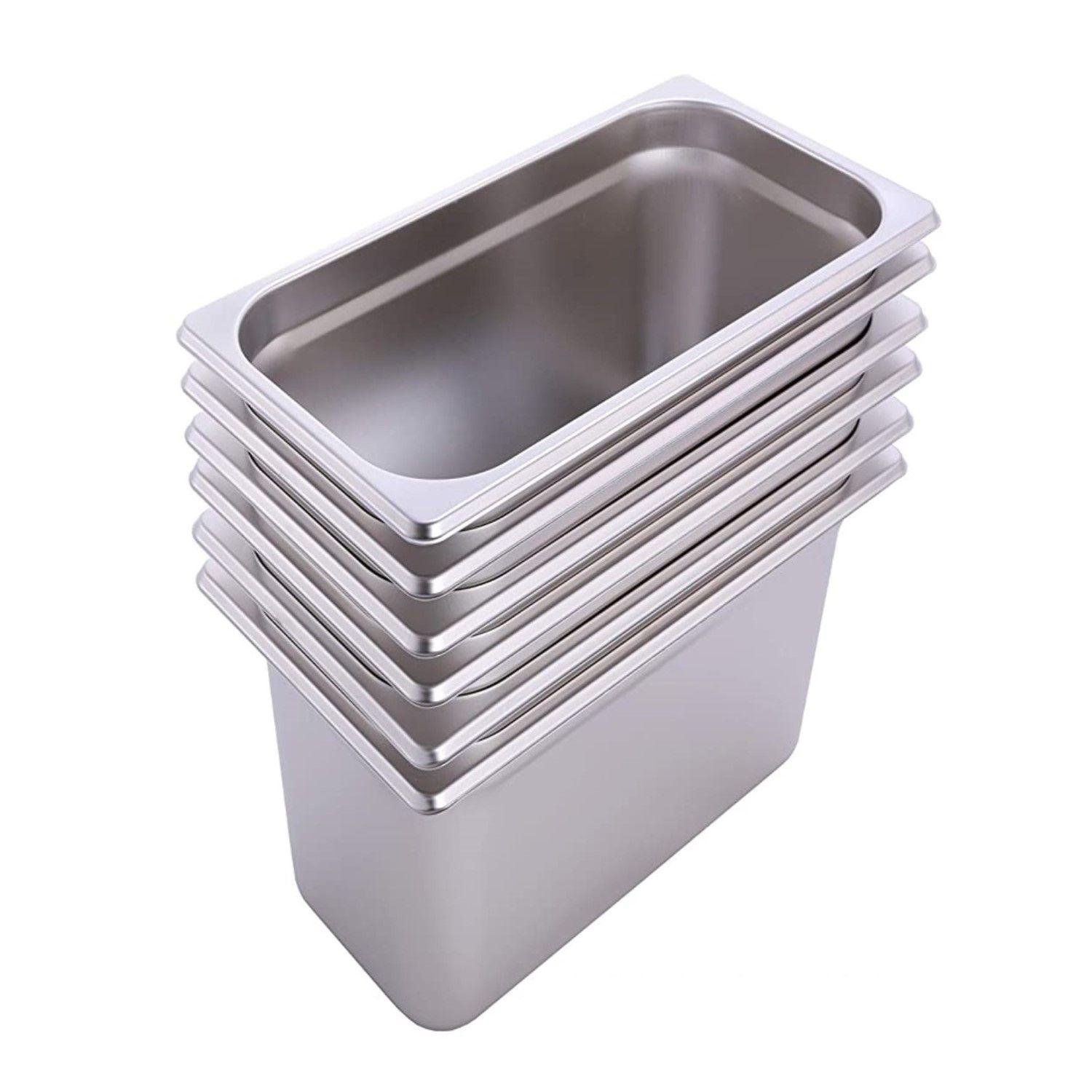 Pack 6 Depósitos Gastro GN 1/4 x 150 mm Acero Inox-0