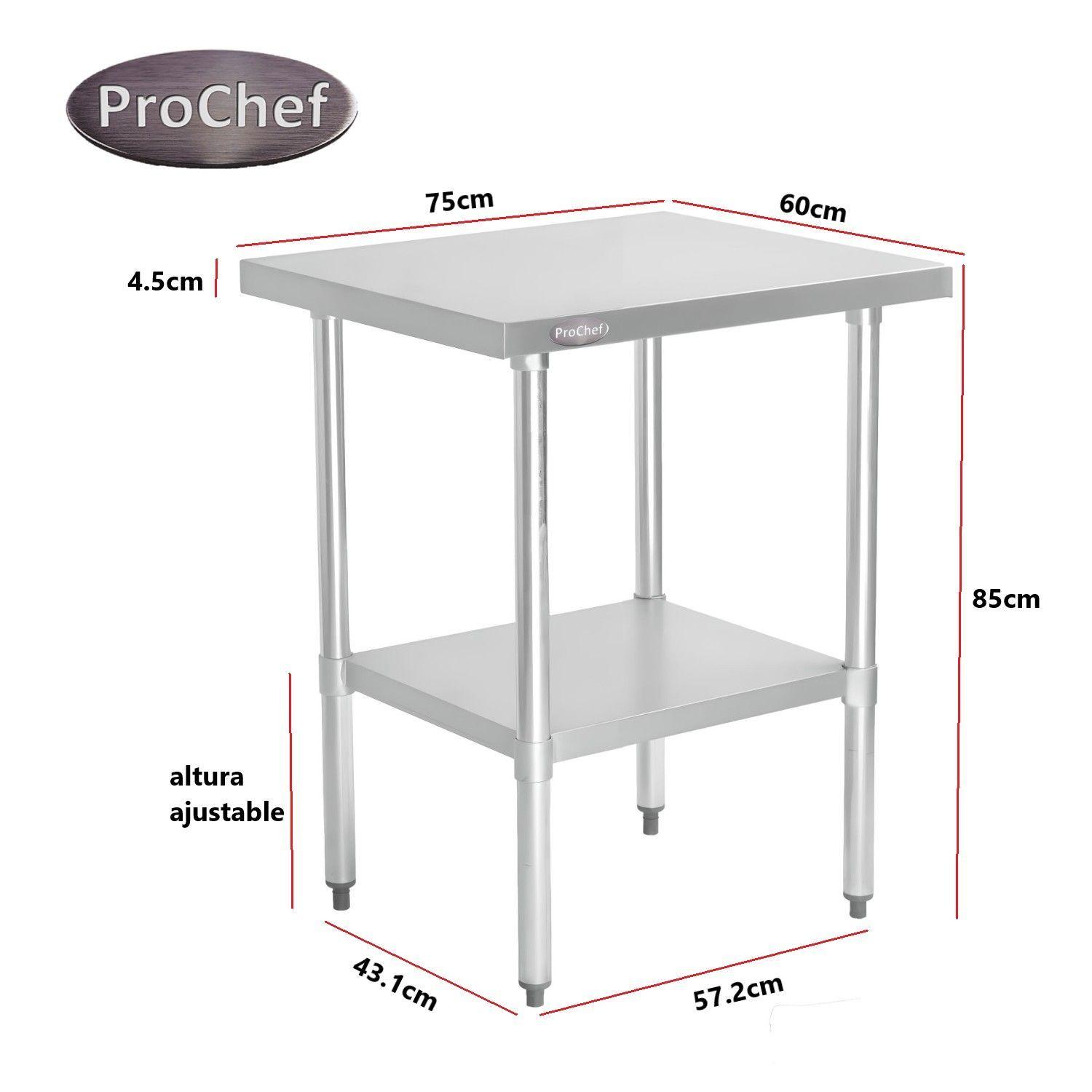 Mesón Centro ECO Acero Inoxidable 75x60x85 cm.-5
