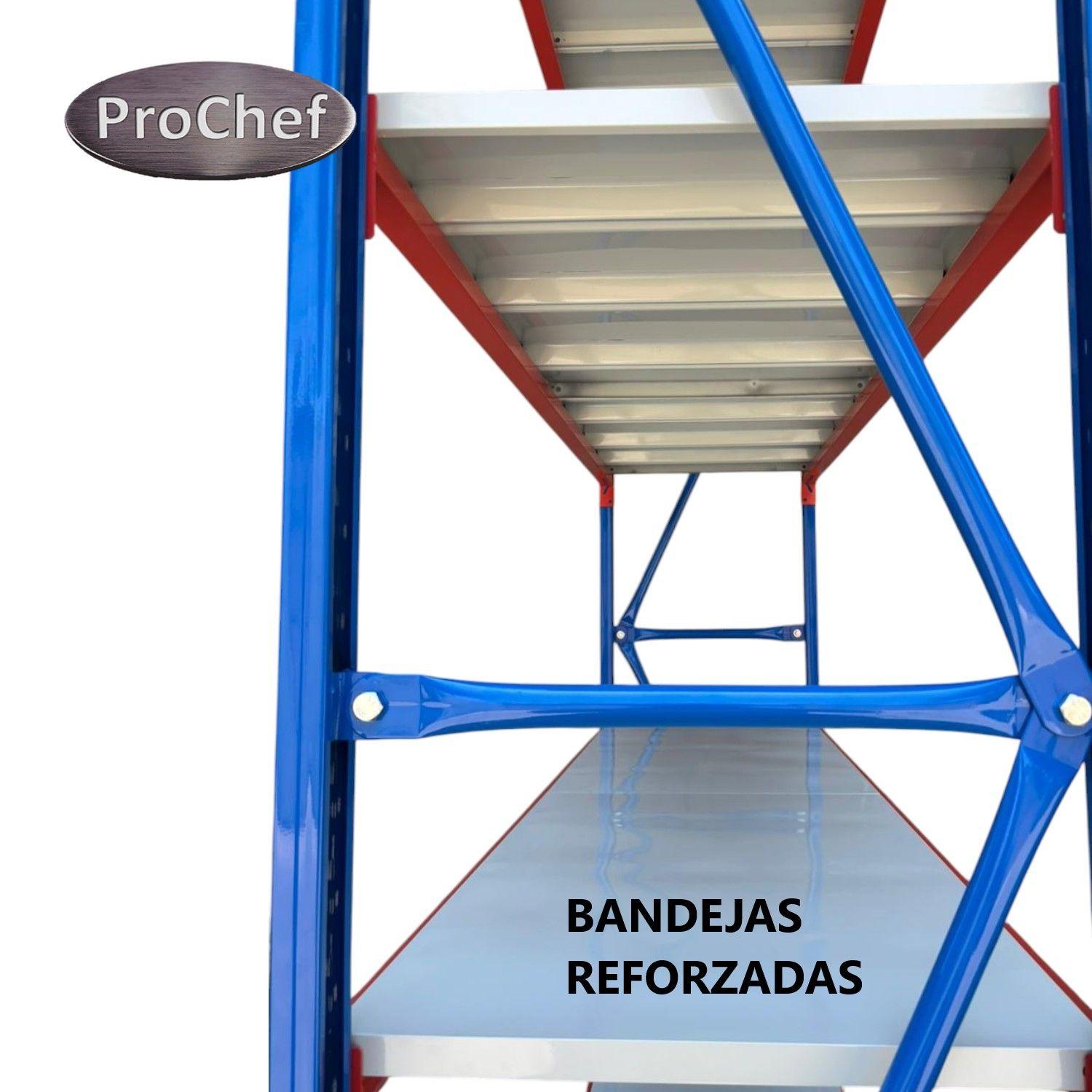 Rack 200x50x200 cm. 400 kg. Azul Naranjo Gris-4