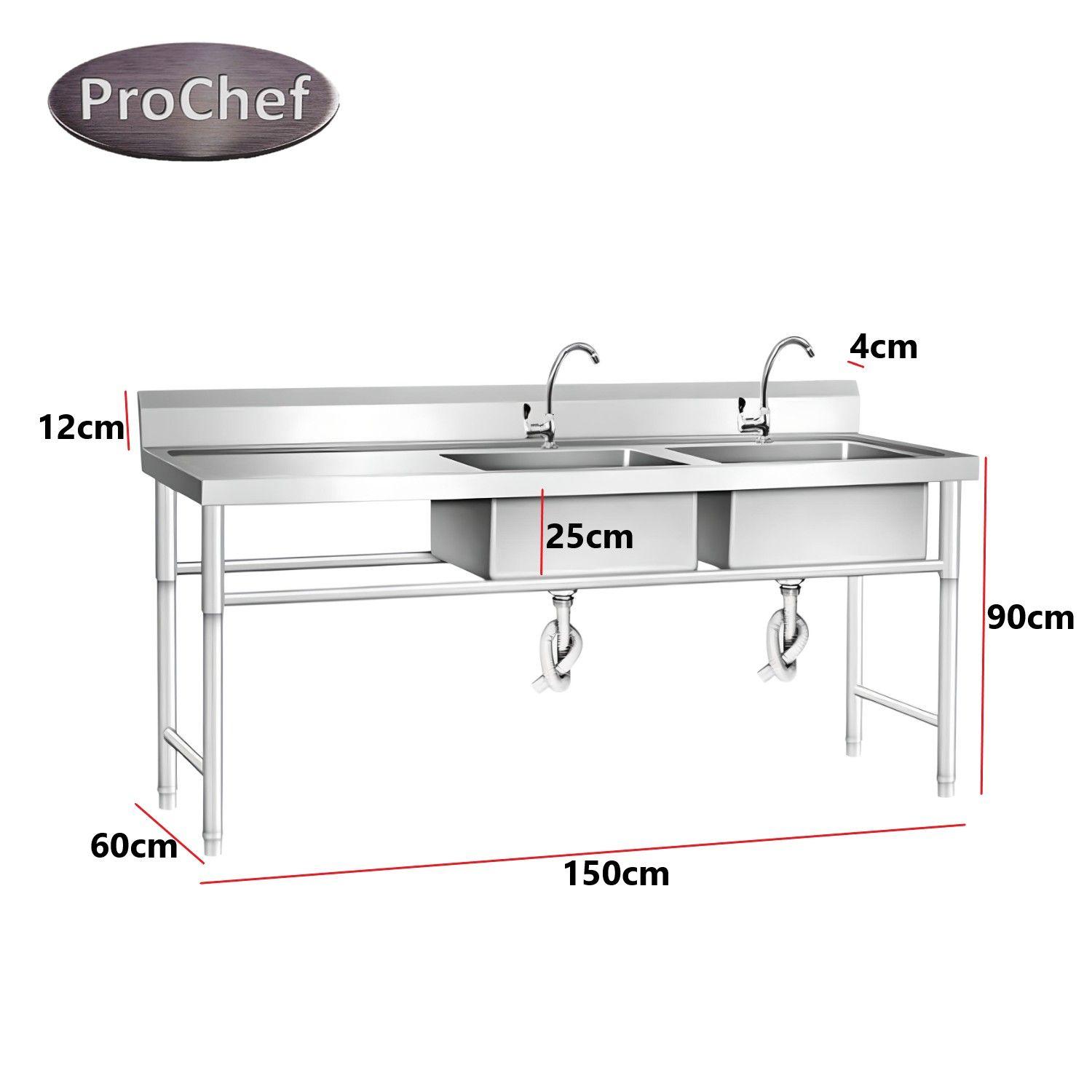 Lavafondos Doble Acero Inox. 150x60x90 cm. Secador izquierdo-3