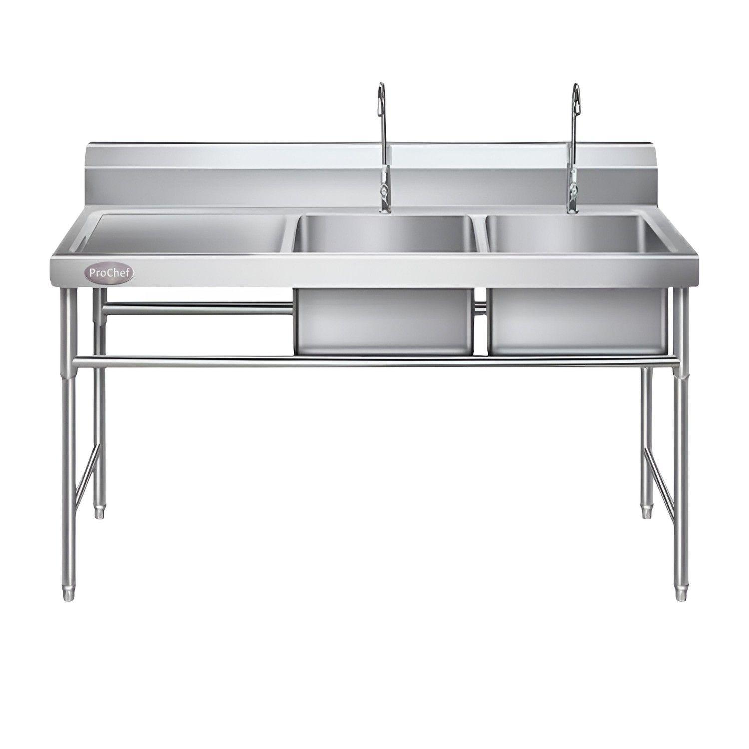 Lavafondos Doble Acero Inox. 150x60x90 cm. Secador izquierdo-8