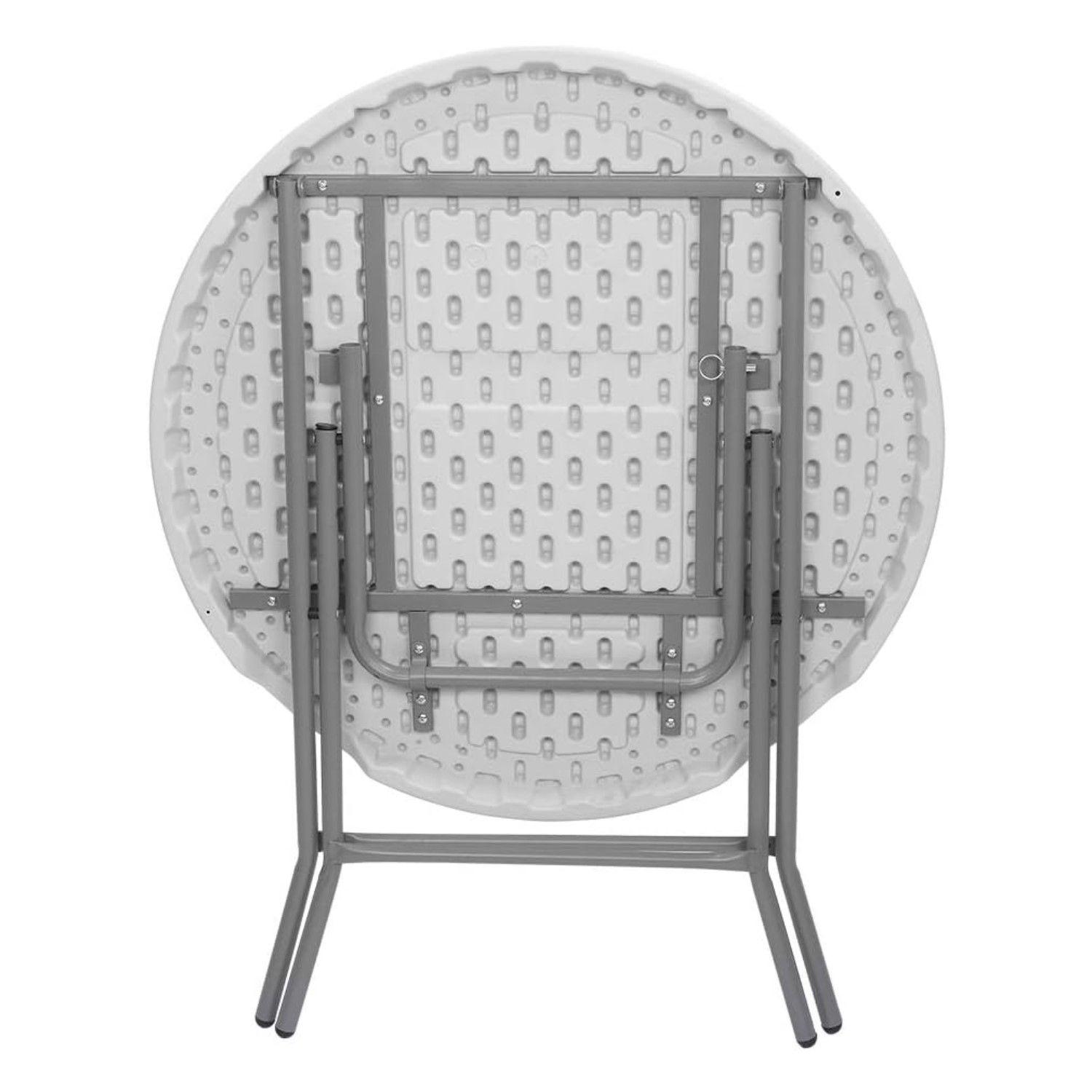 Mesa Plegable Redonda 80 Cm. Acero y Plastico-1