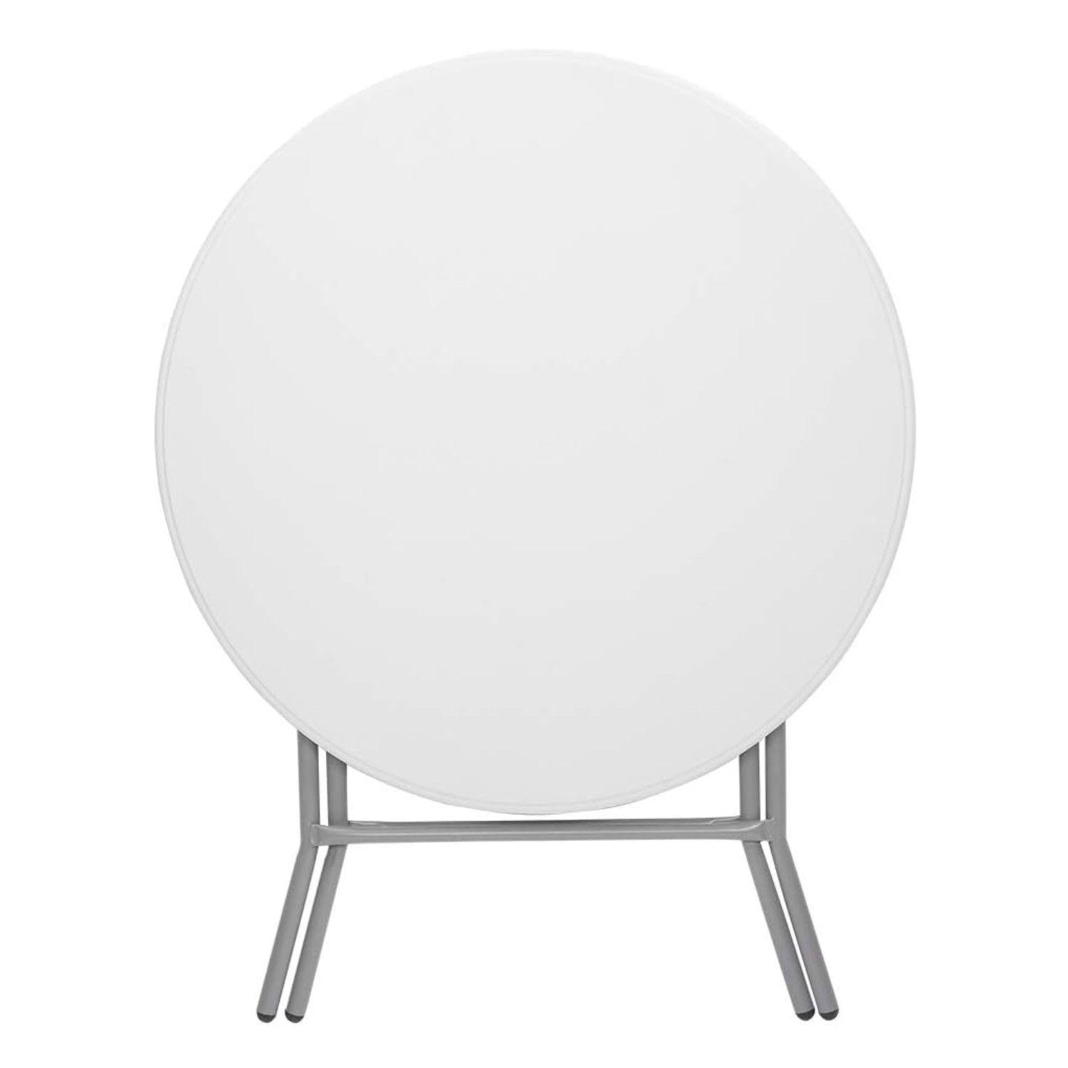 Mesa Plegable Redonda 80 Cm. Acero y Plastico-5