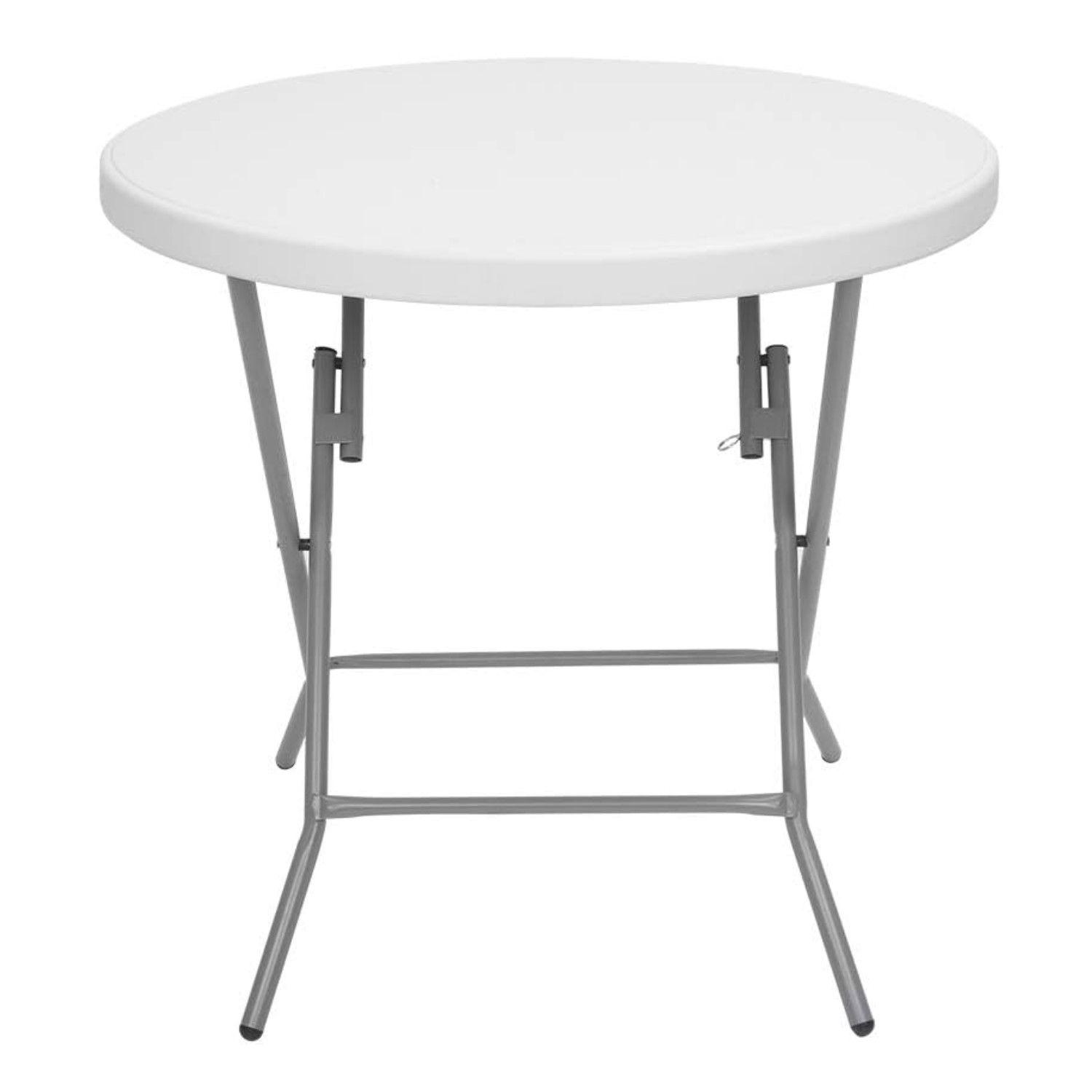 Mesa Plegable Redonda 80 Cm. Acero y Plastico-6