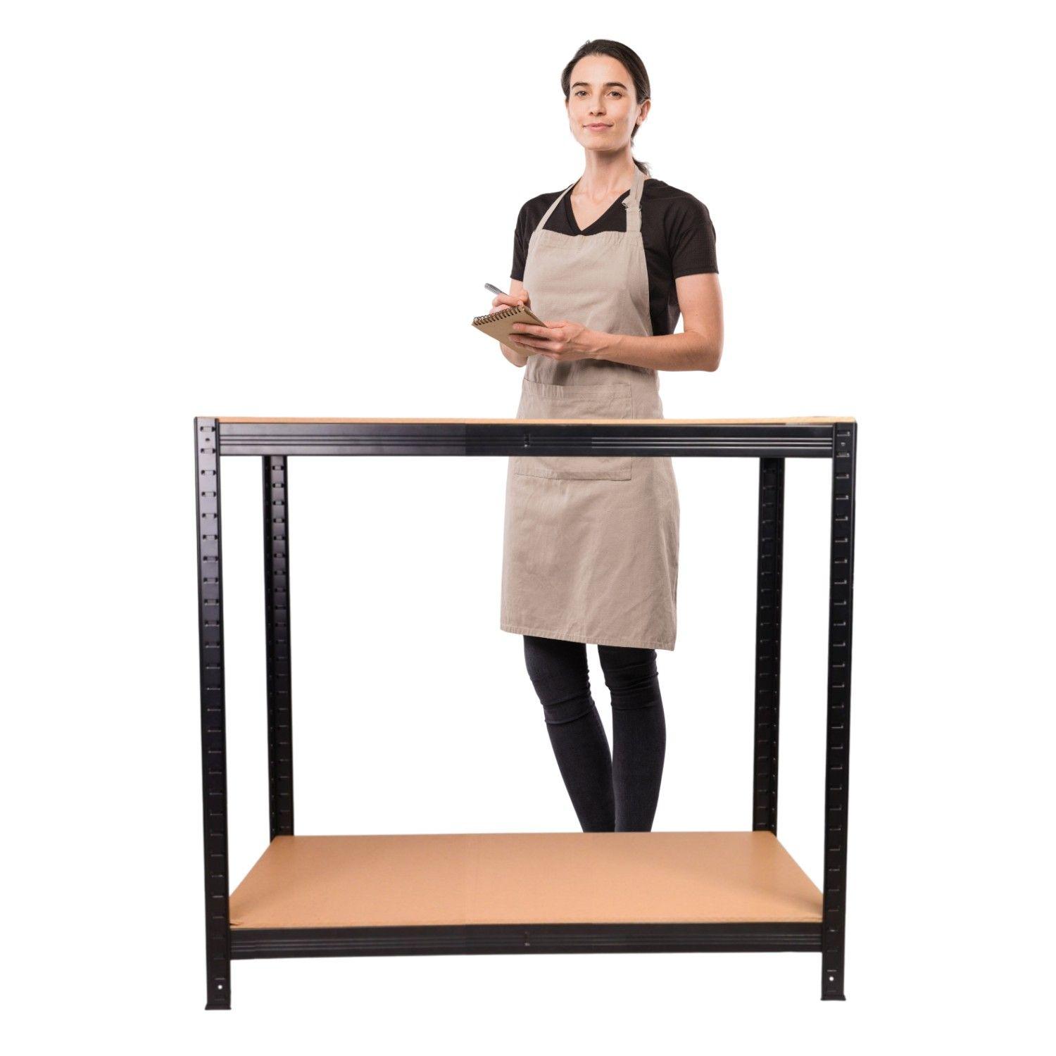 Mesón de Trabajo Acero y MDF 90x60x90 cm.-1