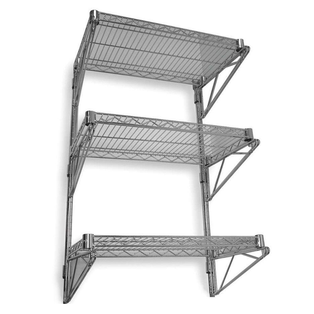 Repisa 3 bandejas 90x35x90 cm. Acero Cromado. Capacidad 150 kg.-0