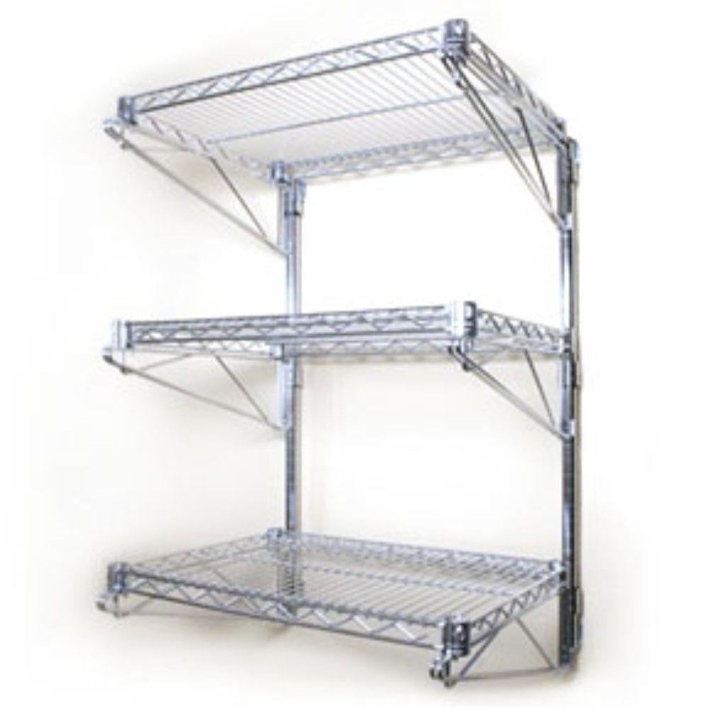 Repisa 3 bandejas 90x35x90 cm. Acero Cromado. Capacidad 150 kg.-1