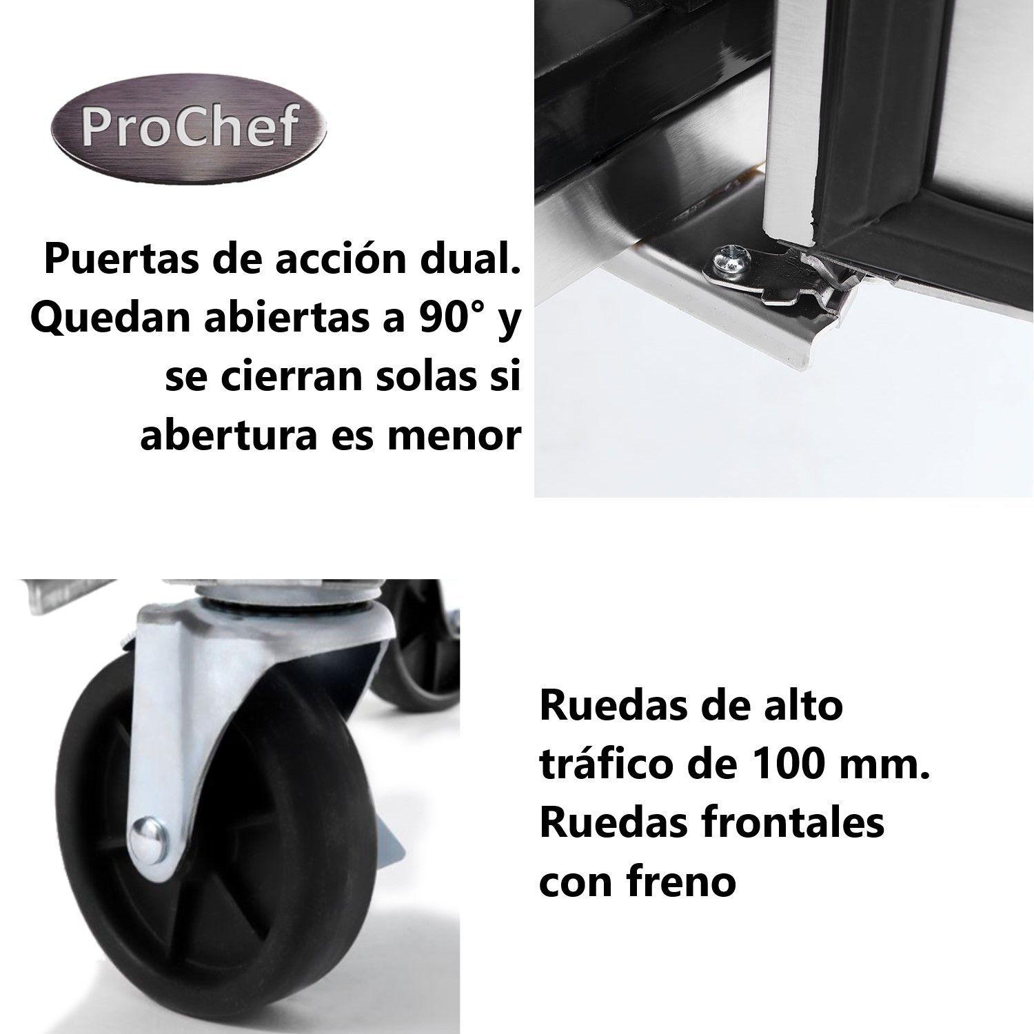 Mesón Refrigerado 120 Cm Acero Inox. 2 Ptas 290 Lt-2