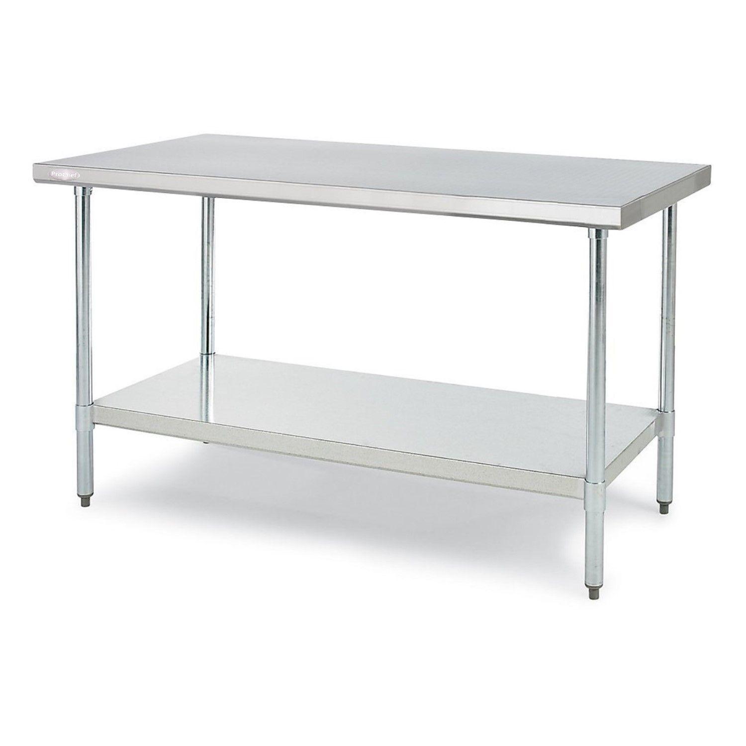 Mesón Central 140x60x85 cm Acero Inoxidable-1