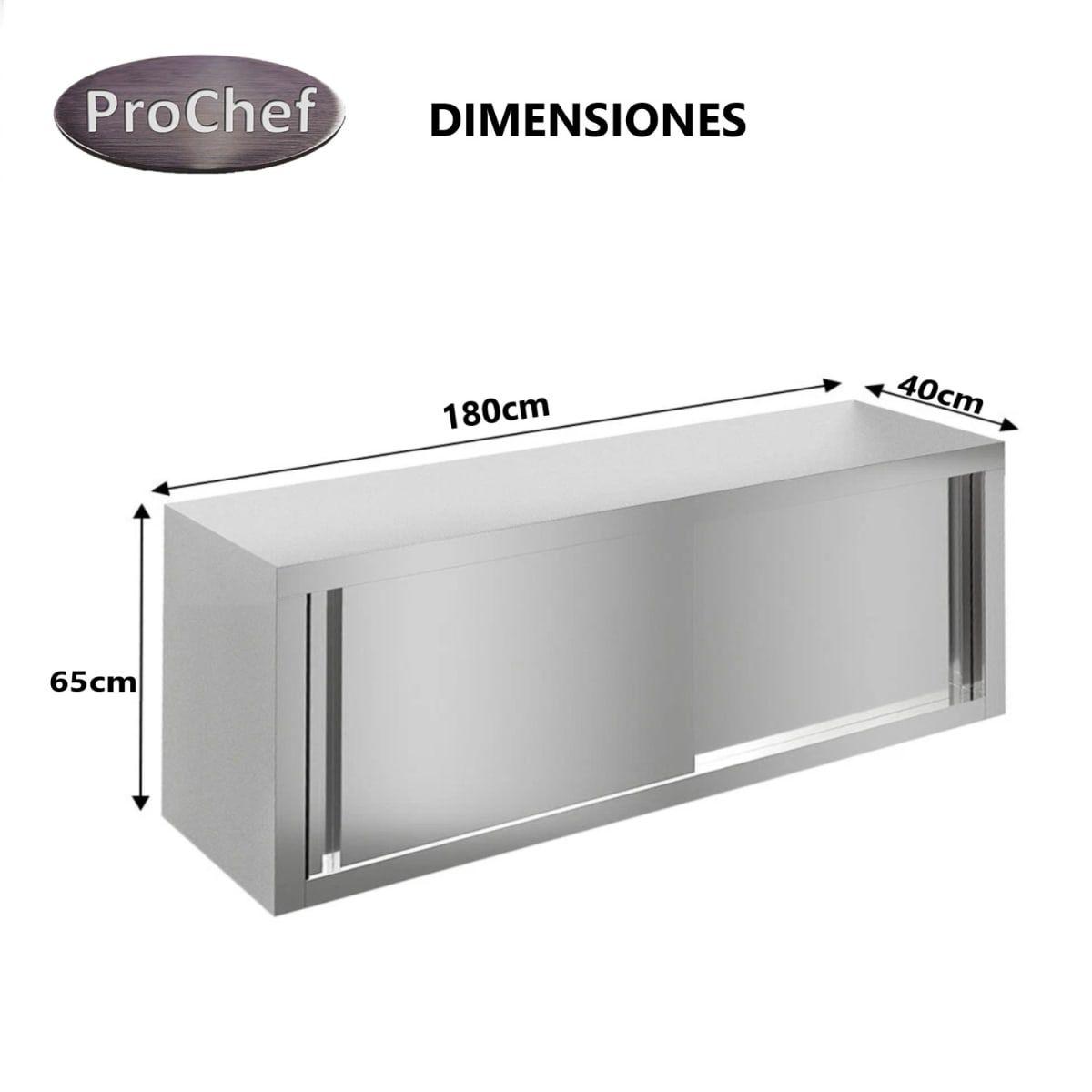 Mueble colgante acero inoxidable 180x65x40 cm-4