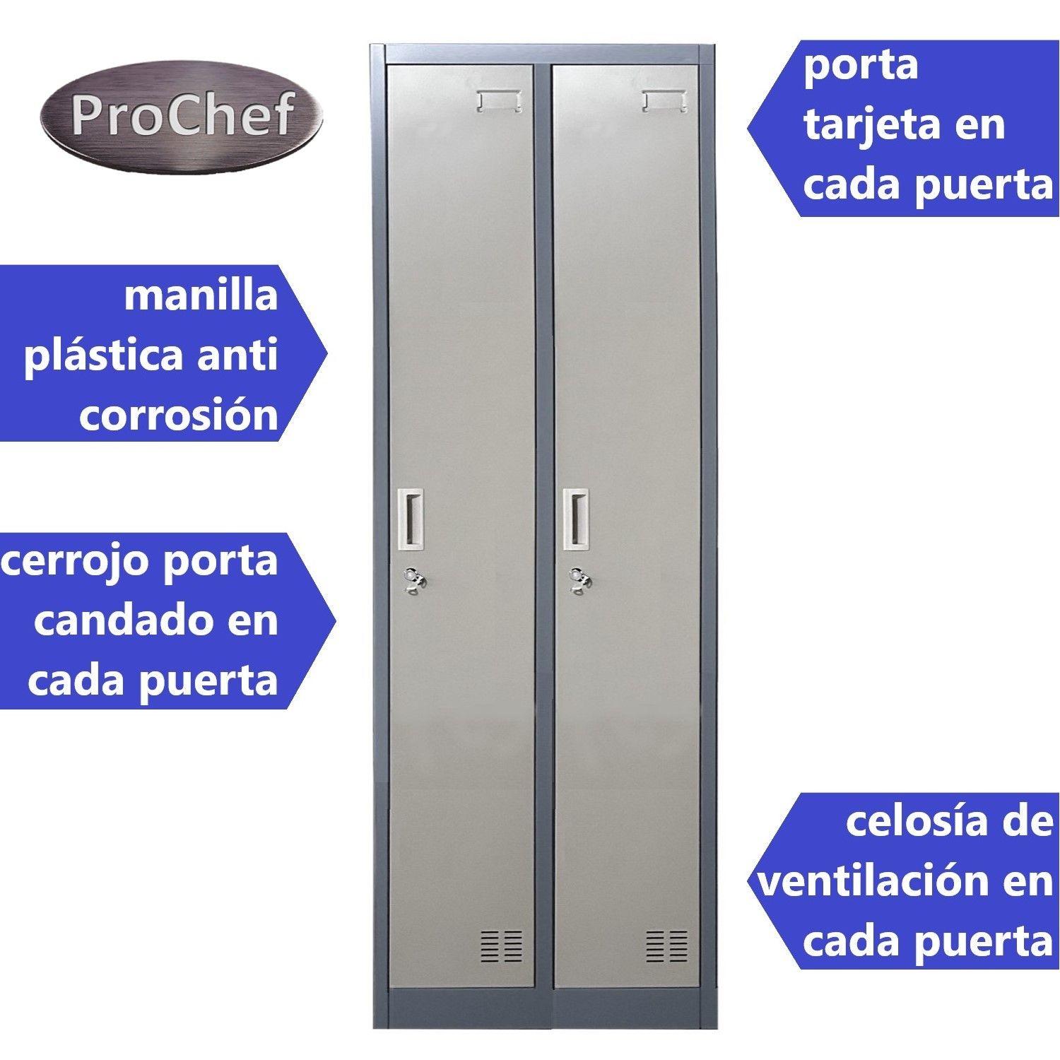 Locker Casillero metálico 2 Cuerpos 2 Puertas-2