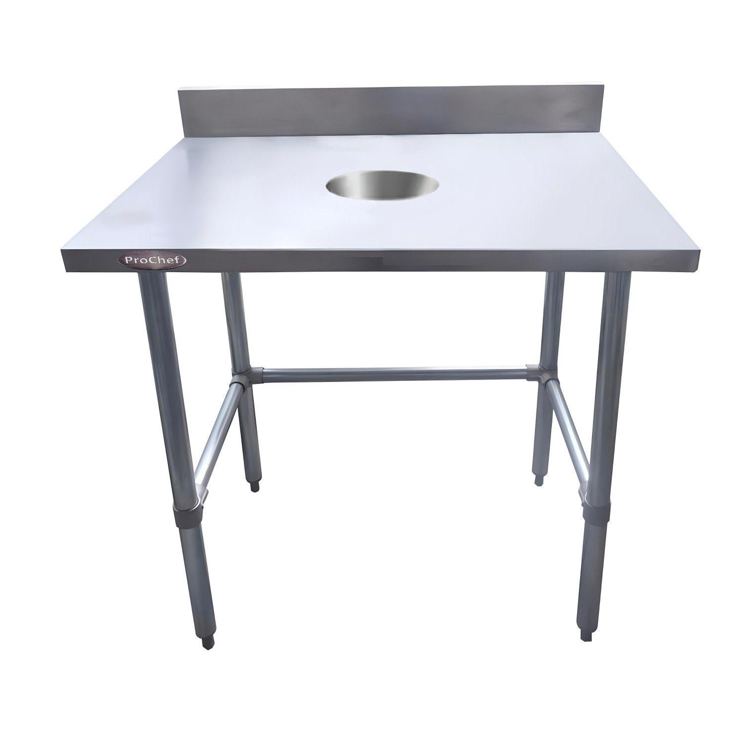 Mesón Mural Acero Inoxidable 90x60 Cm Con desconche-0