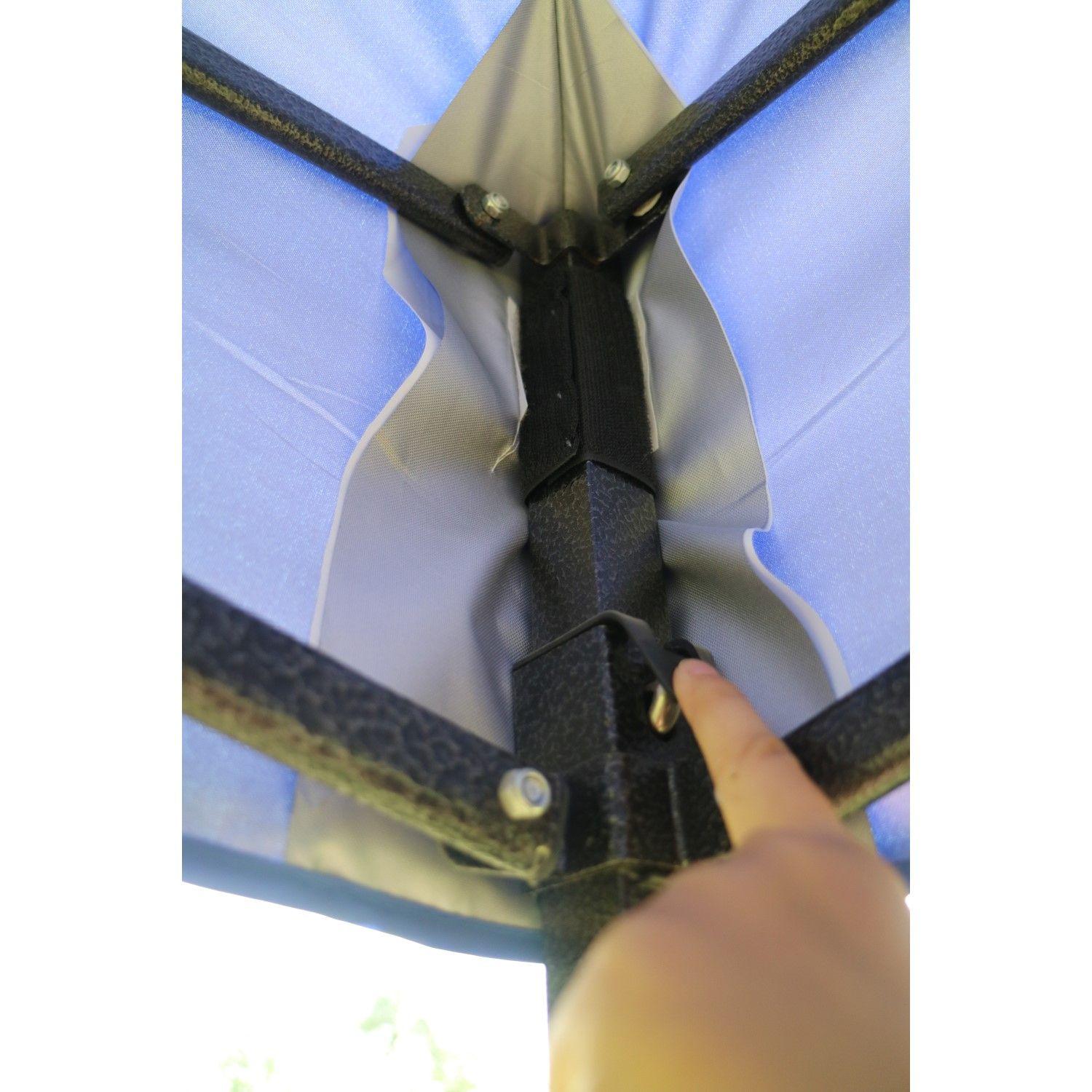 Toldo Plegable 3x6 Mt Tipo araña Tela 420D Filtro UV Azul-3
