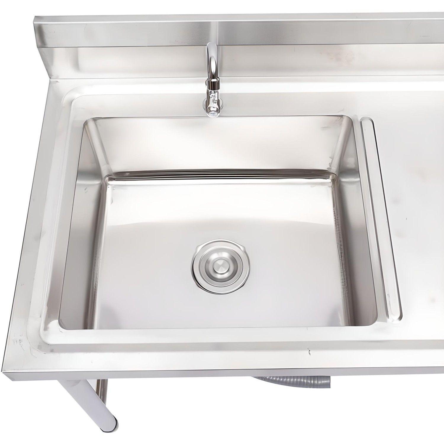Lavafondos Doble Acero Inox. 175x60x90 cm. Secador derecho-6