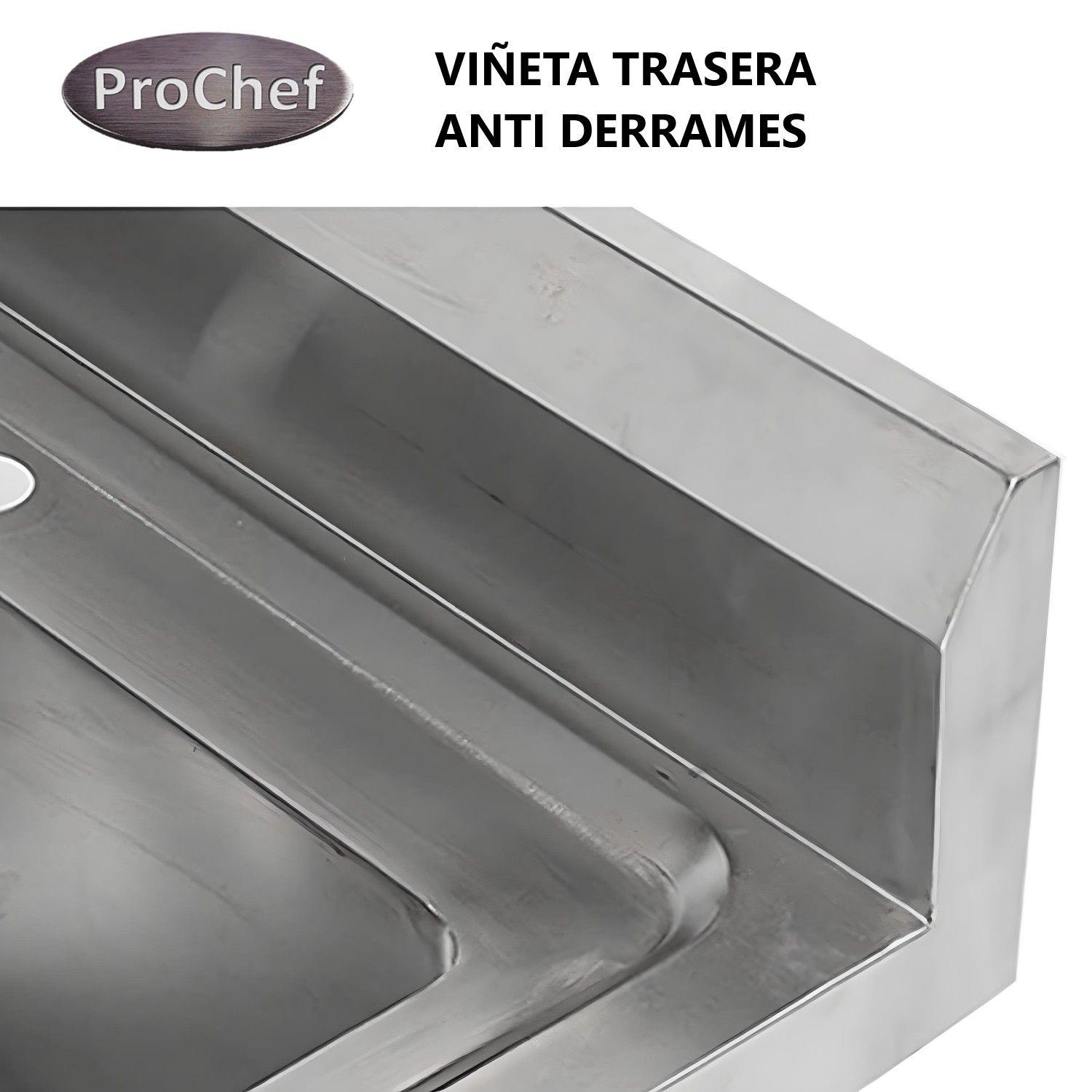 Lavafondos Doble Acero Inox. 175x60x90 cm. Secador derecho-7