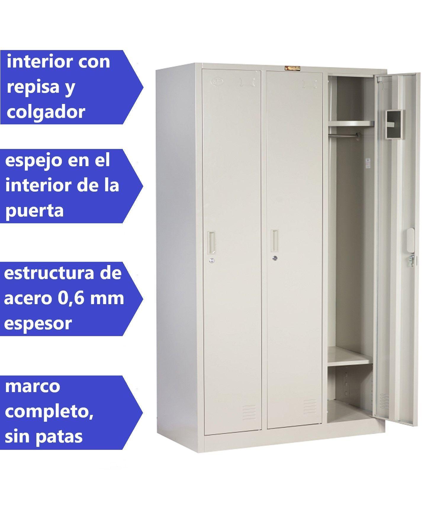 Locker Casillero metálico 3 Cuerpos 3 Puertas-2