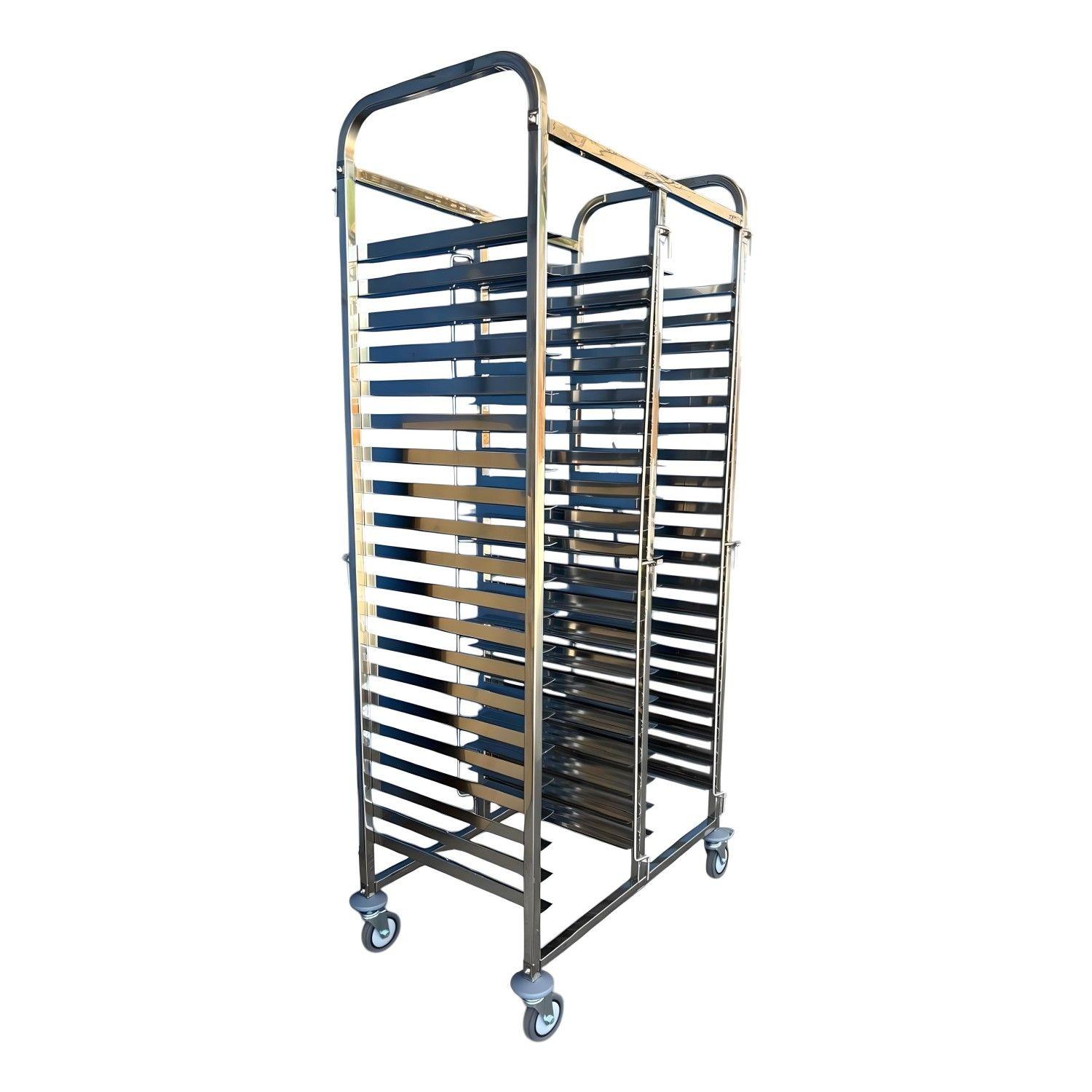 Carro Bandejero Acero Inox. 40 Bandejas Casino 35x45 cm.-0