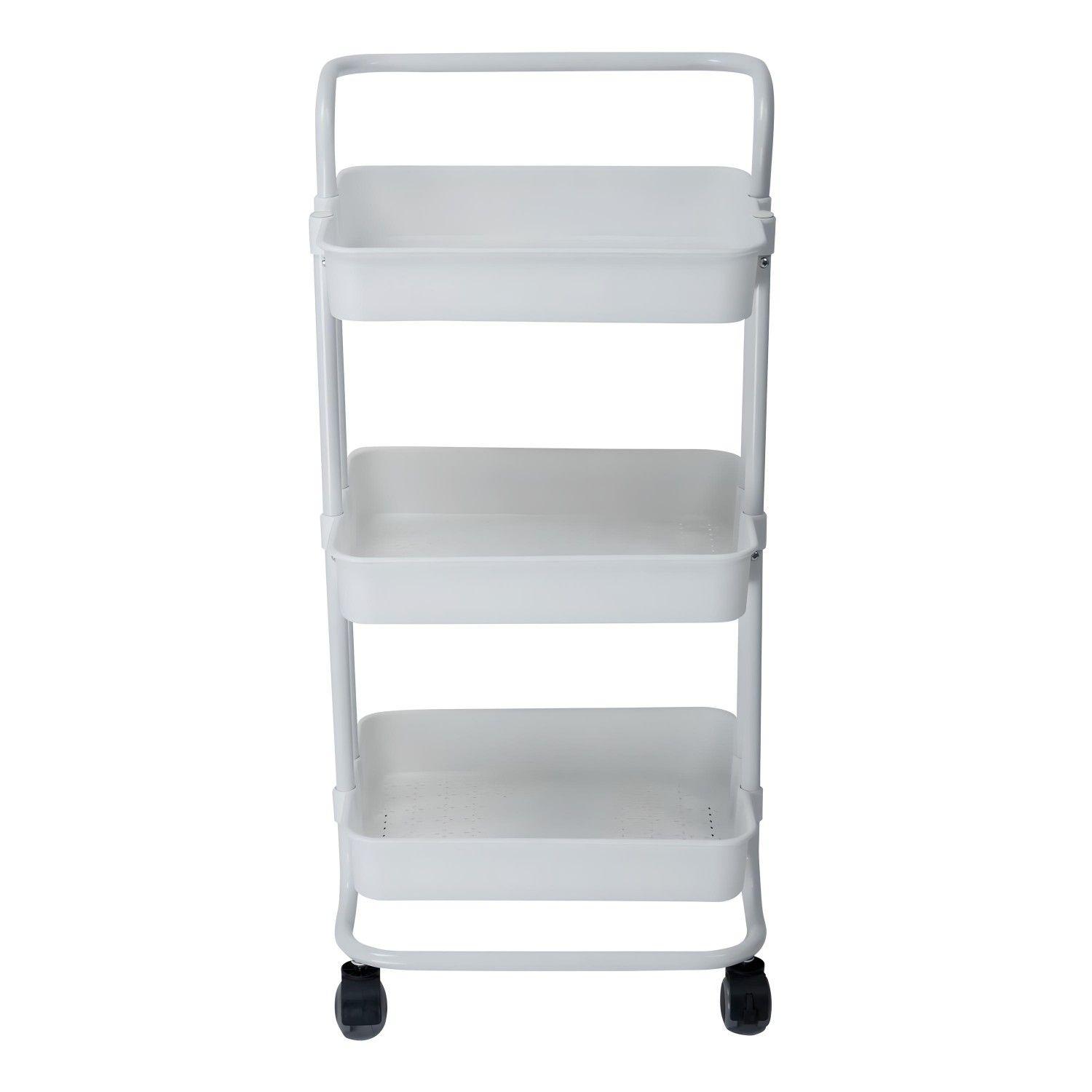 Carro Organizador Multiuso Blanco Bandejas Plásticas-5