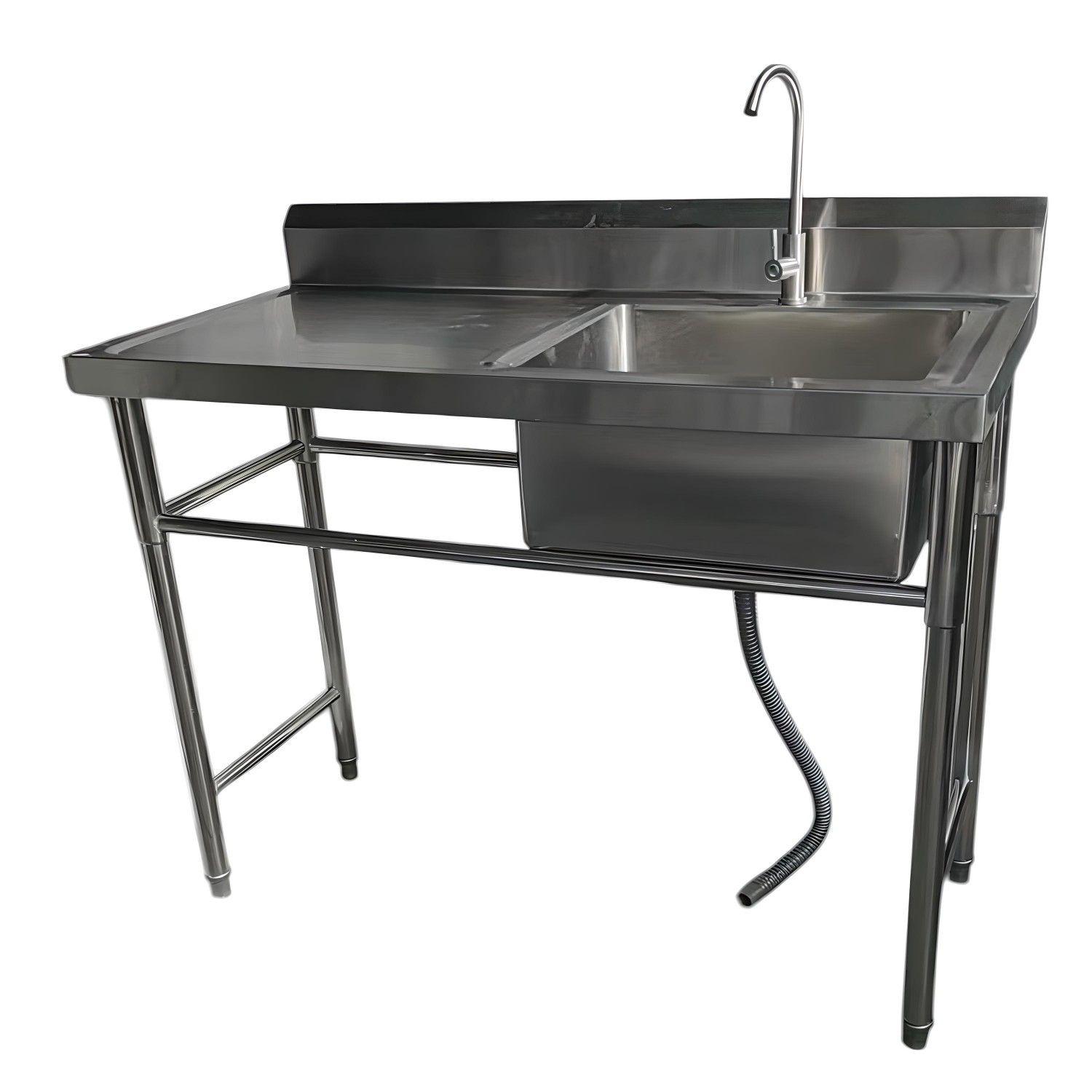 Lavafondos Acero Inox. 120x60x90 cm. Secador izquierdo-7