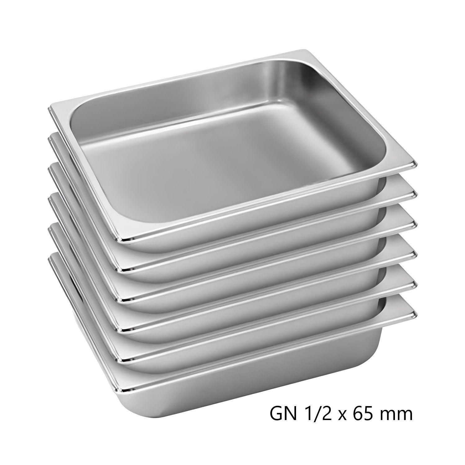 Pack 6 Depósitos Gastro GN 1/2 x 65 mm Acero Inox-4