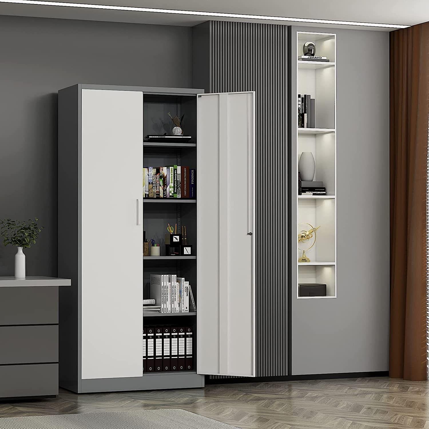 Armario Acero 90x40x185 cm. 2 Cuerpos 2 Puertas Band Horiz.-4