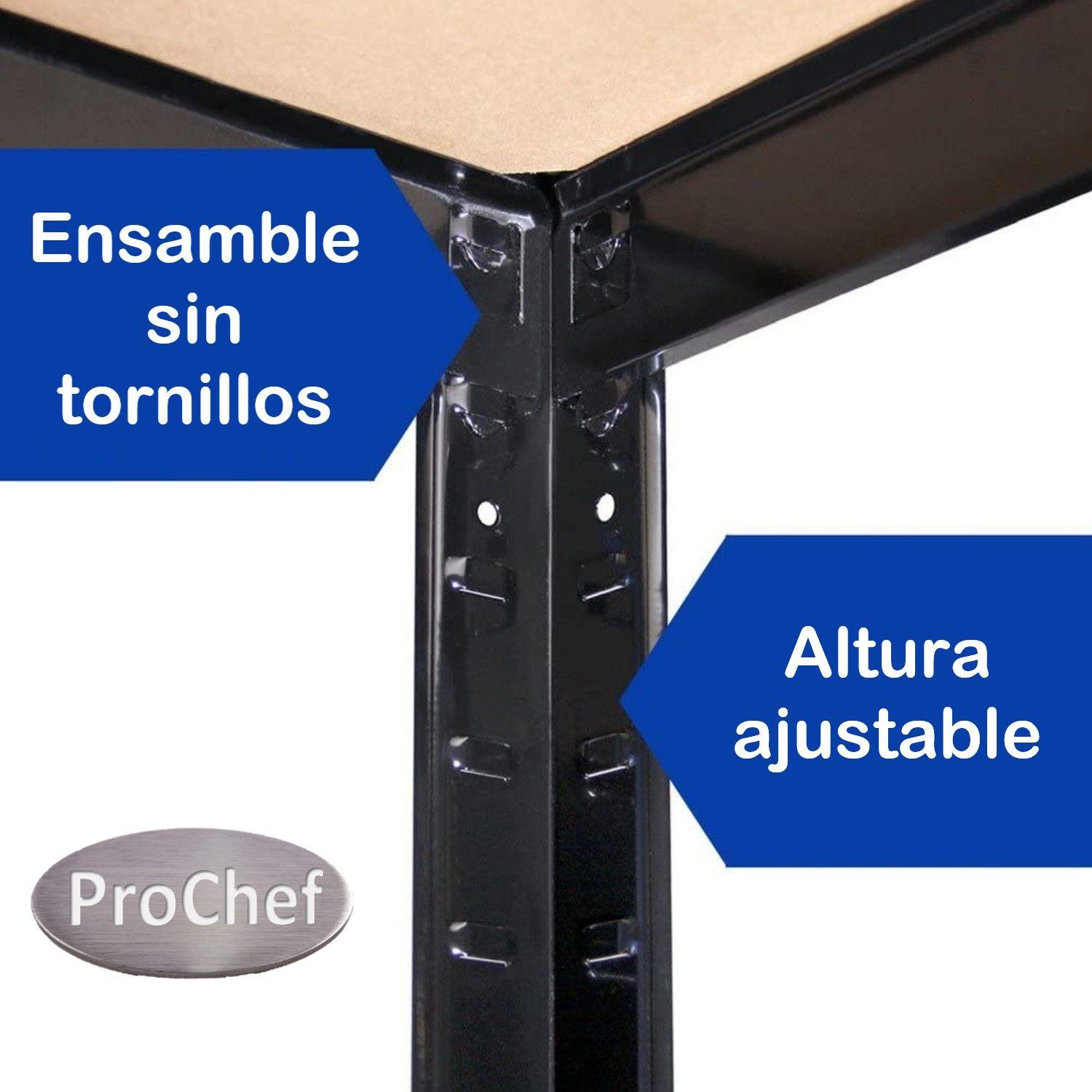 Estante 70x30x150 cm Acero Pintado 5 Band. 750 Kg-3