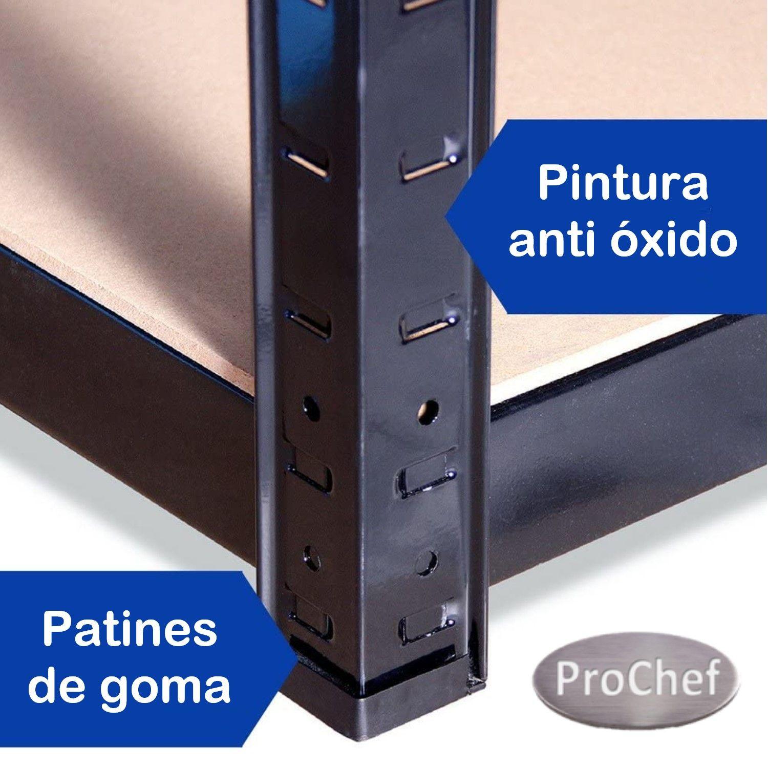 Estante 70x30x150 cm Acero Pintado 5 Band. 750 Kg-4