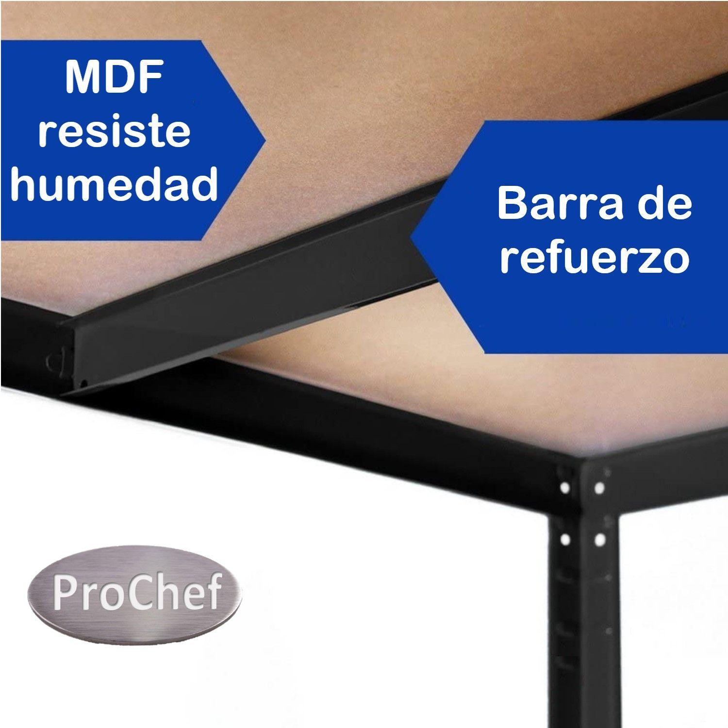 Estante 70x30x150 cm Acero Pintado 5 Band. 750 Kg-5