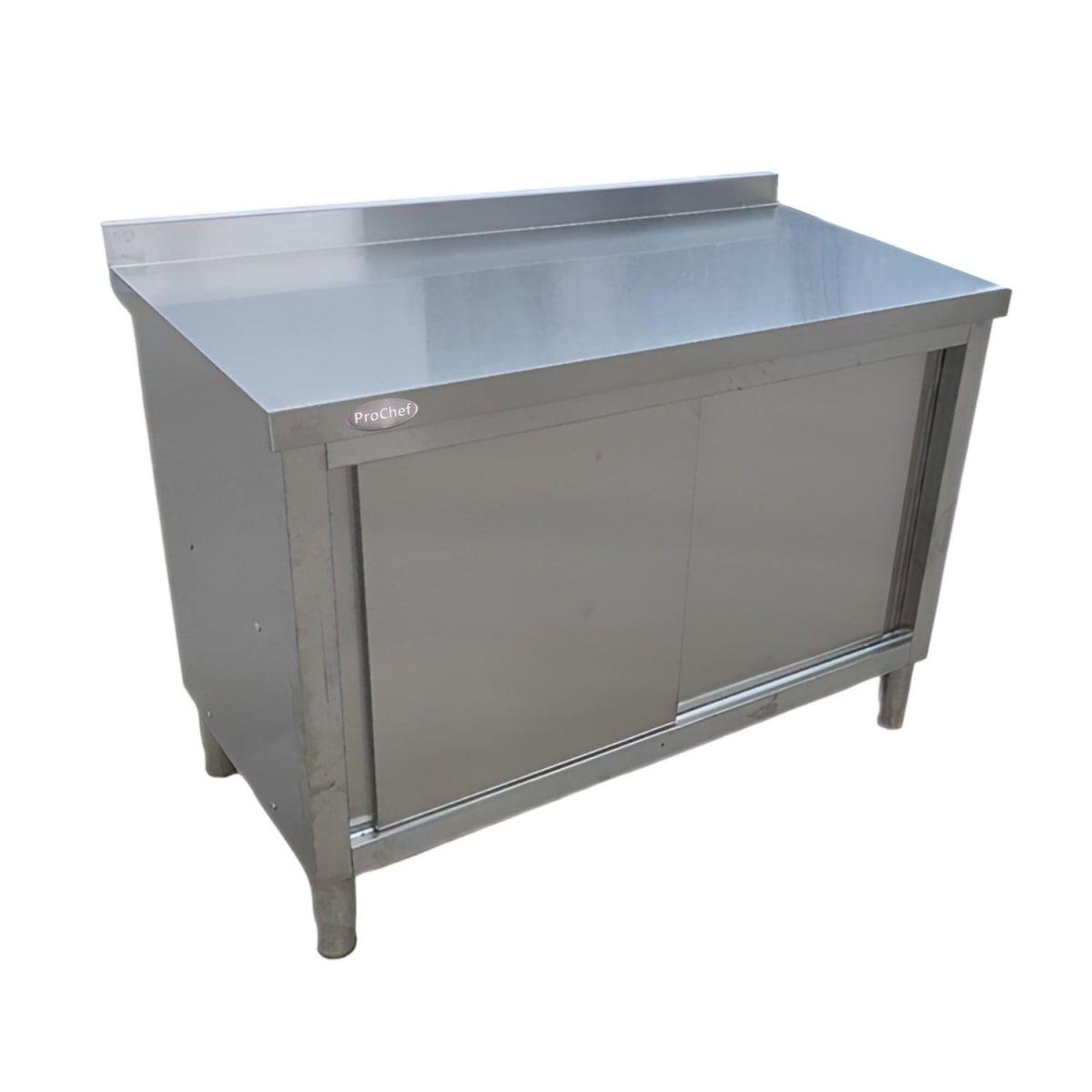 Mesón mural cerrado acero inoxidable 120x60 cm-5