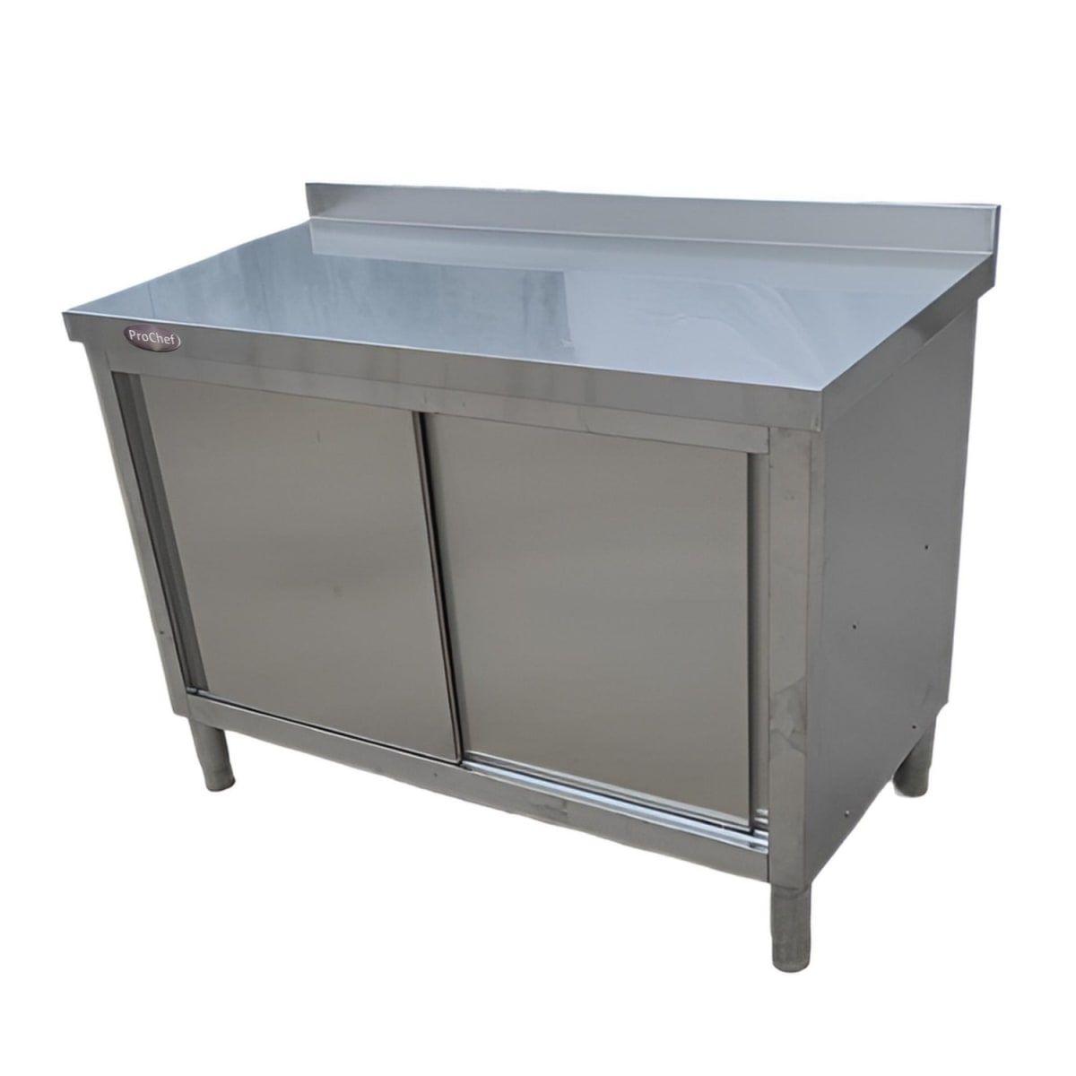 Mesón mural cerrado acero inoxidable 120x60 cm-4