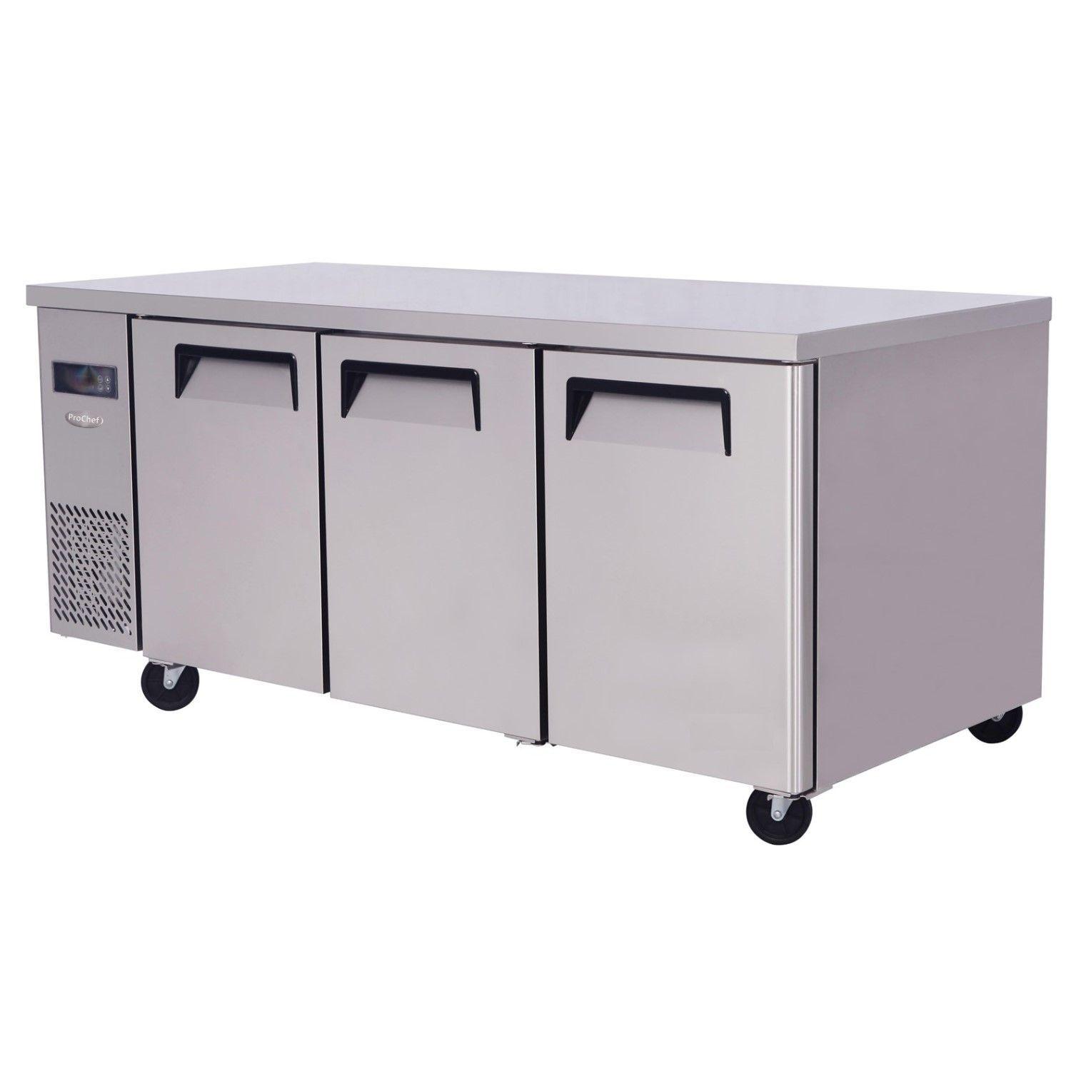 Mesón Refrigerado 180 Cm Acero Inox. 3 Ptas 510 Lt-0