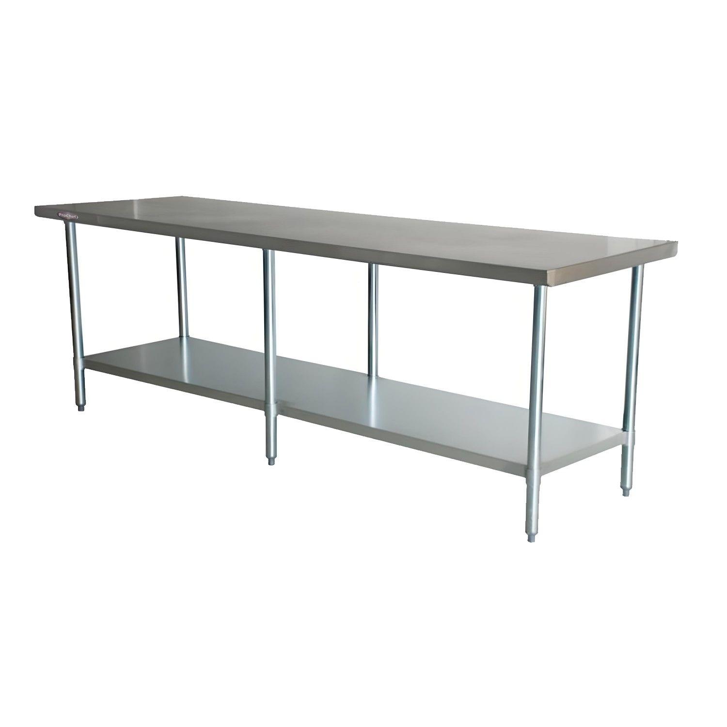 Mesón Central 240x60x85 cm Acero Inoxidable-0