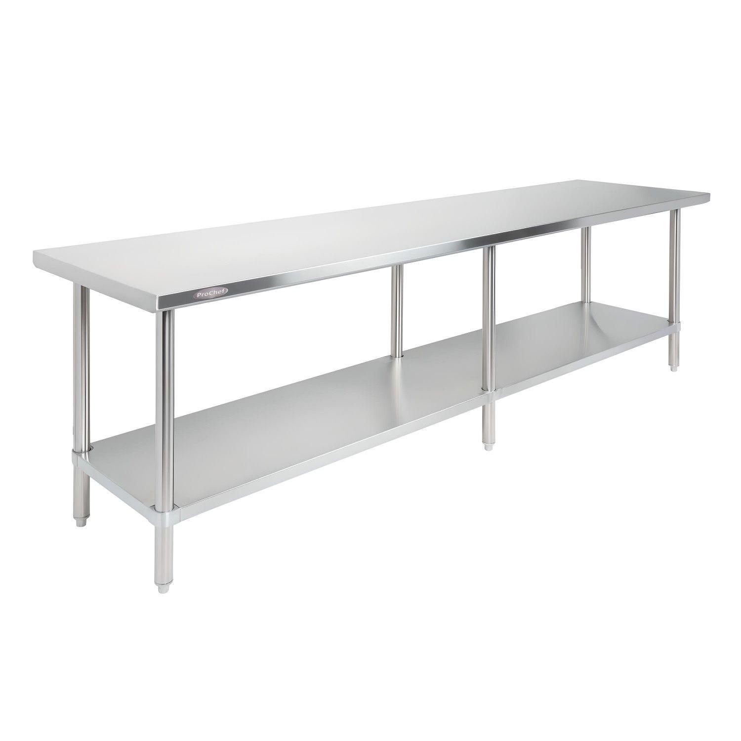 Mesón Central 240x60x85 cm Acero Inoxidable-1